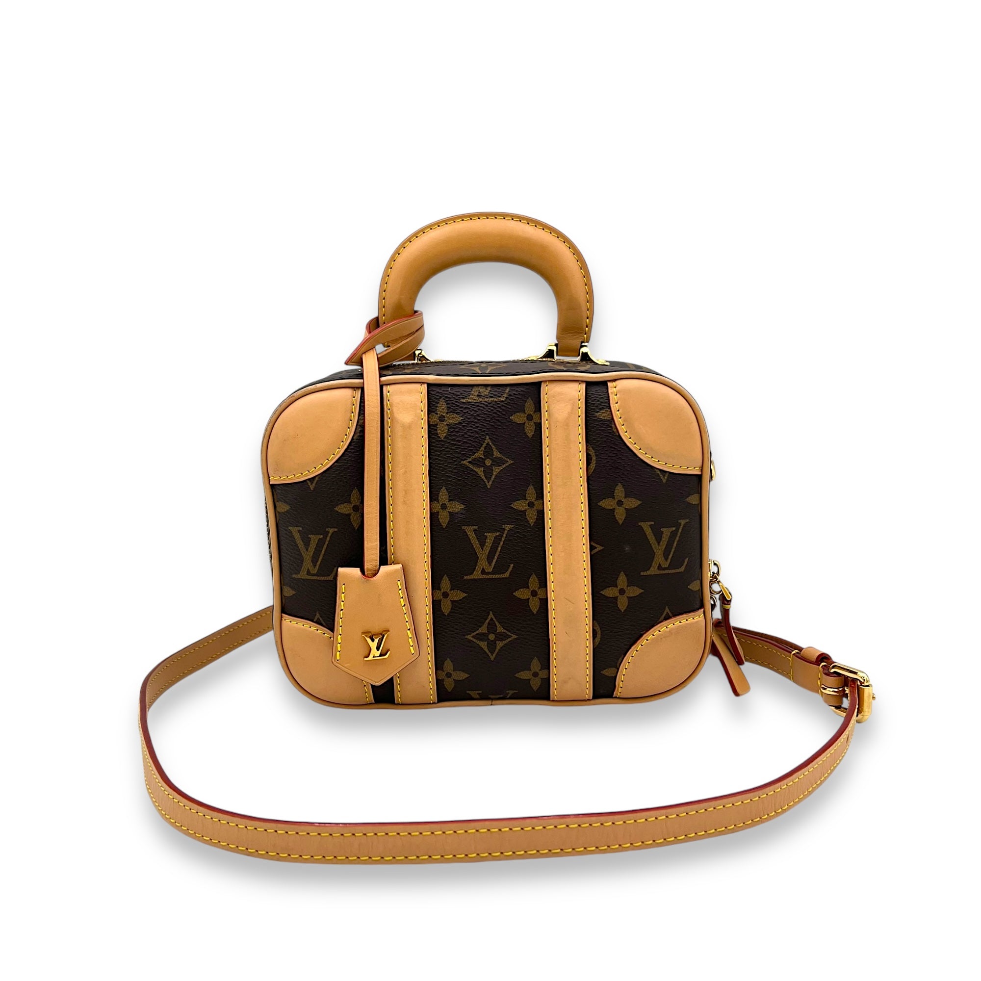Valisette Top Handle Bag Brown in Monogram Coated Canvas, Gold hardware - Image 11