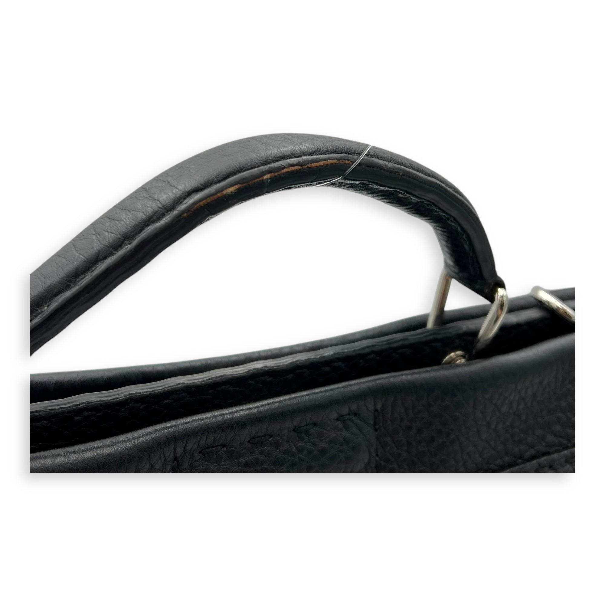 Peekaboo Top Handle Bag Black in Calfskin, Silver hardware - Image 7