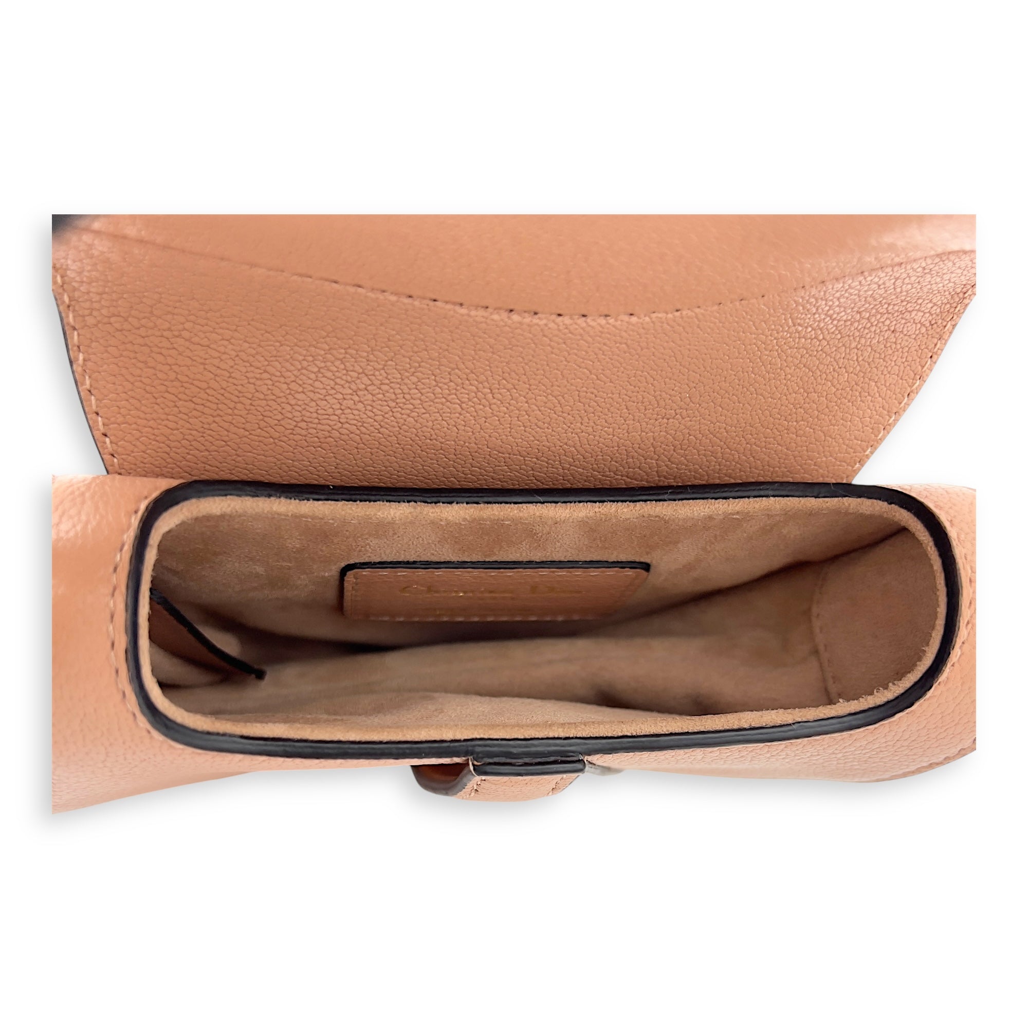 Saddle Top Handle Bag Micro Beige in Calfskin, Gold hardware - Image 5
