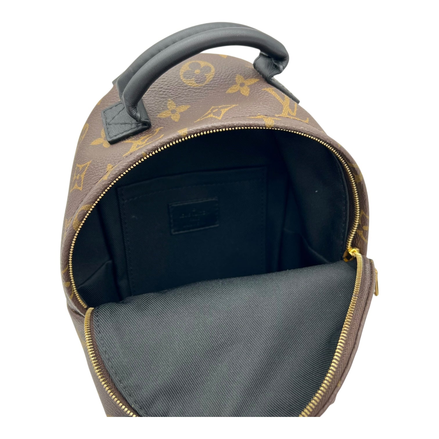 Palm Springs Mini Brown Backpack in Monogram Coated Canvas, Gold hardware - Image 7