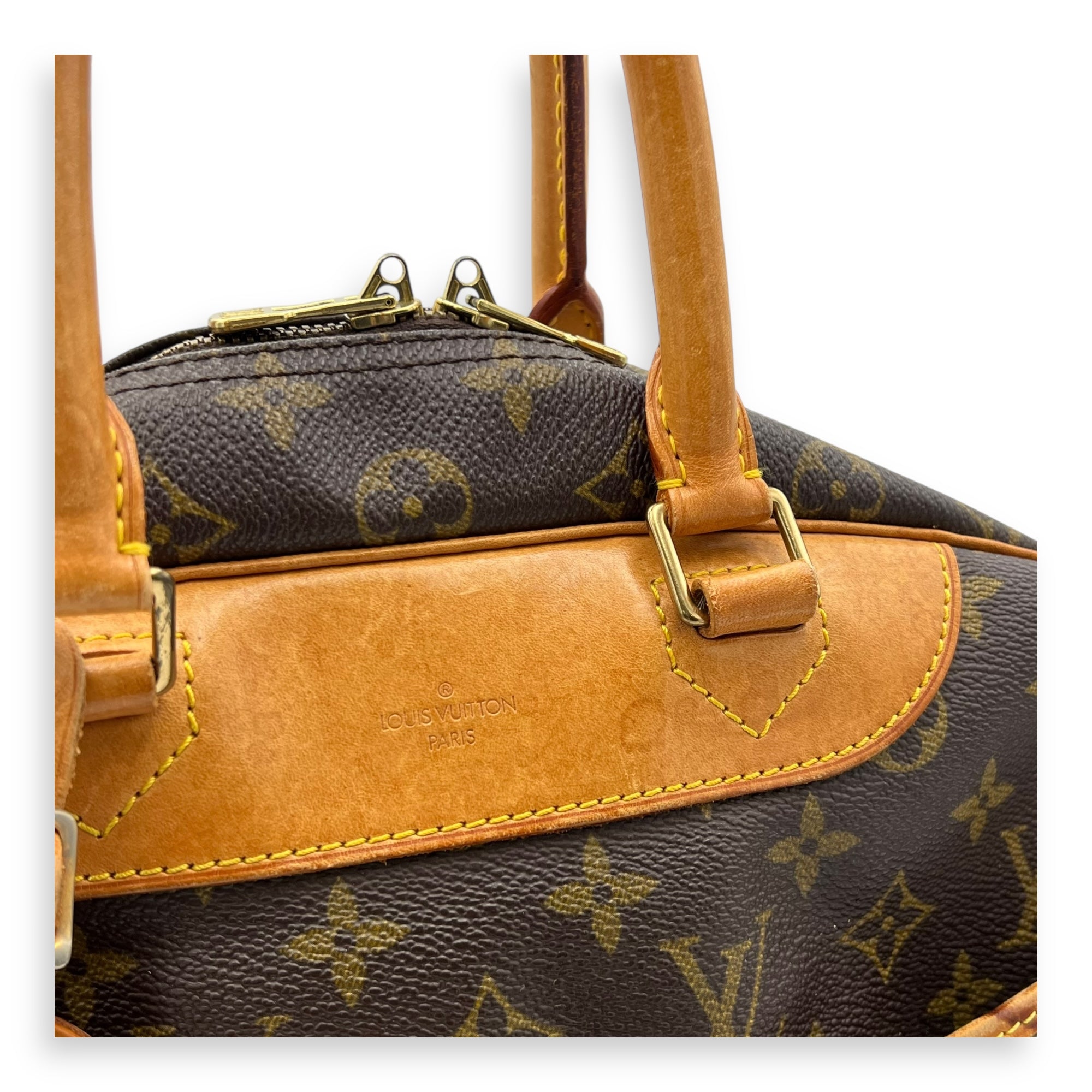 Deauville Top Handle Bag Brown in Monogram Coated Canvas, Gold hardware - Image 7