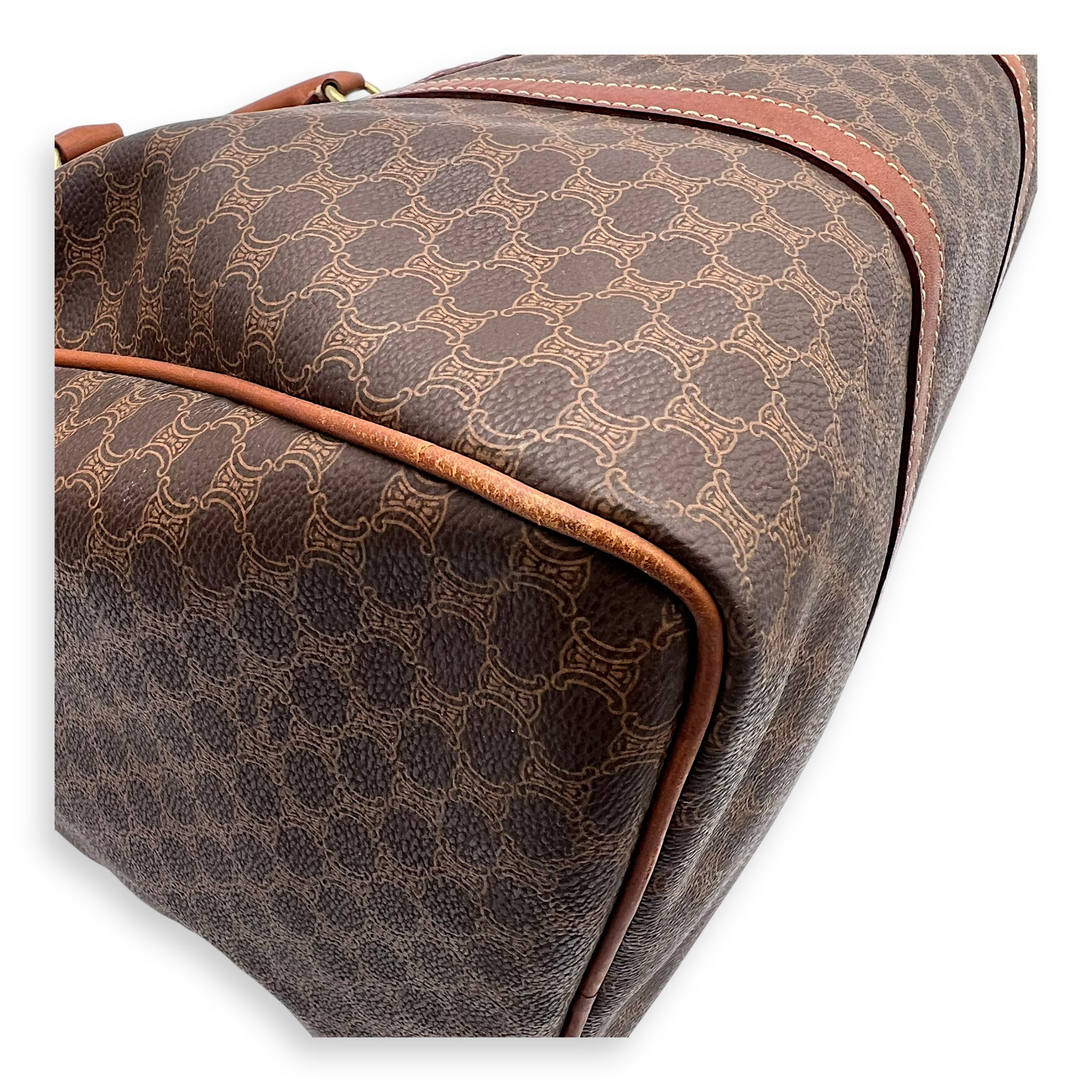 Macadam Top Handle Bag Brown in Coated Canvas, Gold hardware - Image 12