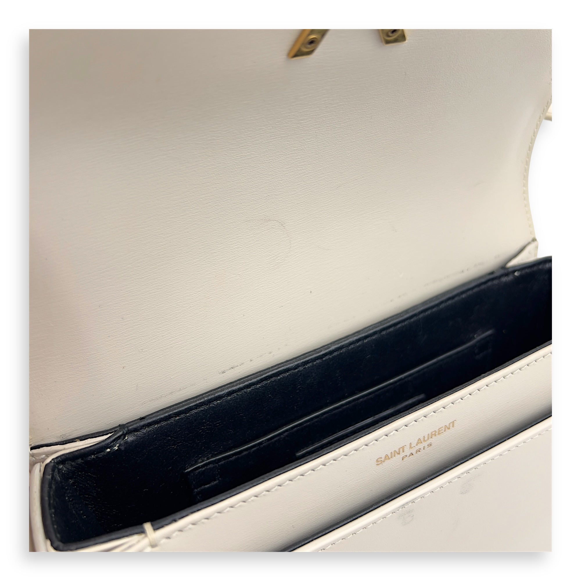 Solferino Shoulder Bag White in Calfskin, Gold hardware - Image 8