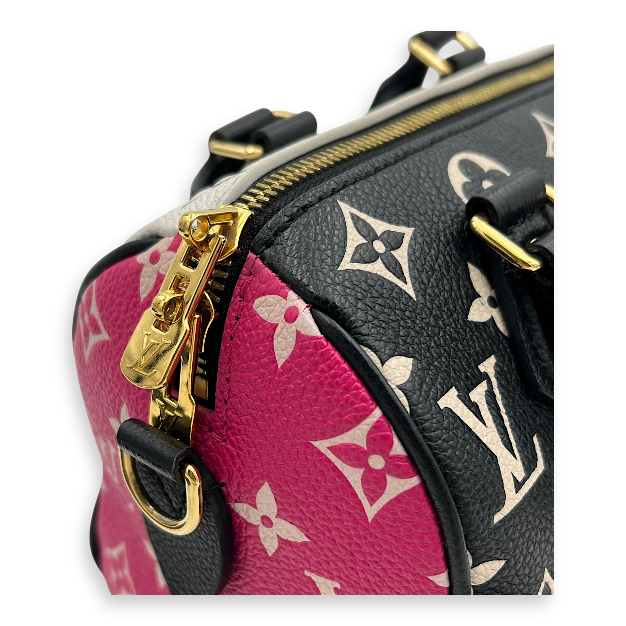Speedy Top Handle Bag Multi-colour in Calfskin, Gold hardware - Image 8