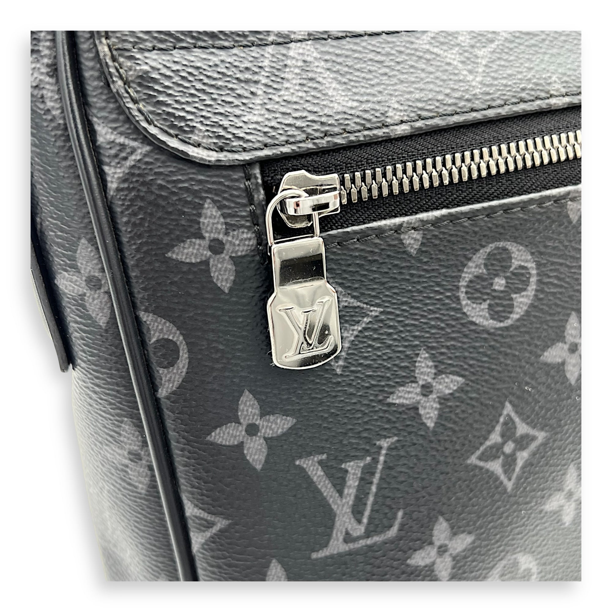 District Messenger MM Black in Monogram Coated Canvas, Silver hardware - Image 8