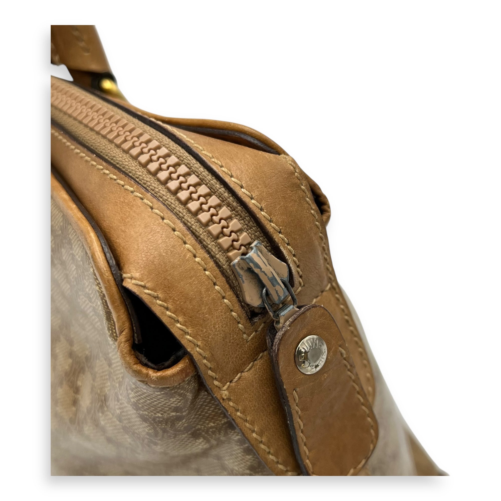 Macadam Top Handle Bag Beige in Coated Canvas, Gold hardware - Image 9