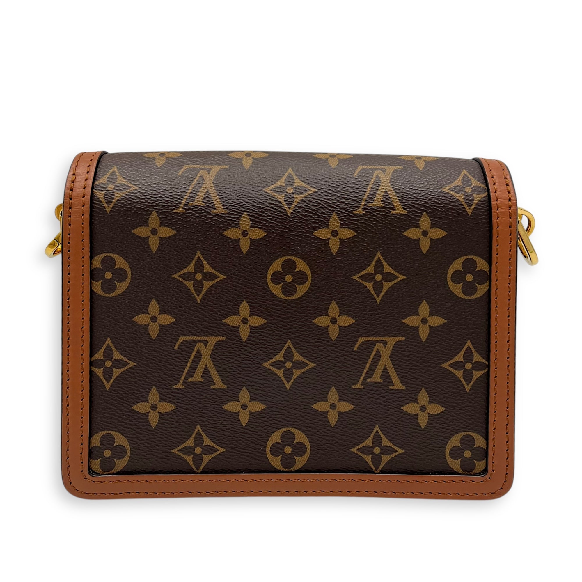 Dauphine Reverse Mini Crossbody bag in Monogram coated canvas, Gold Hardware - Image 3