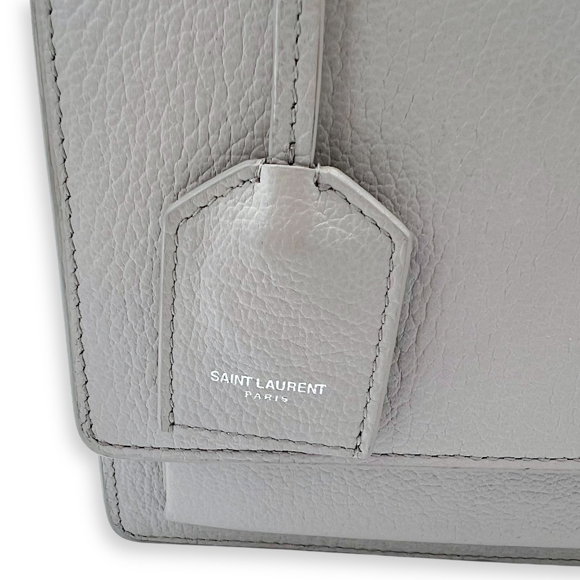 Sunset Medium Grey Shoulder Bag in Calfskin, Silver hardware - Image 9