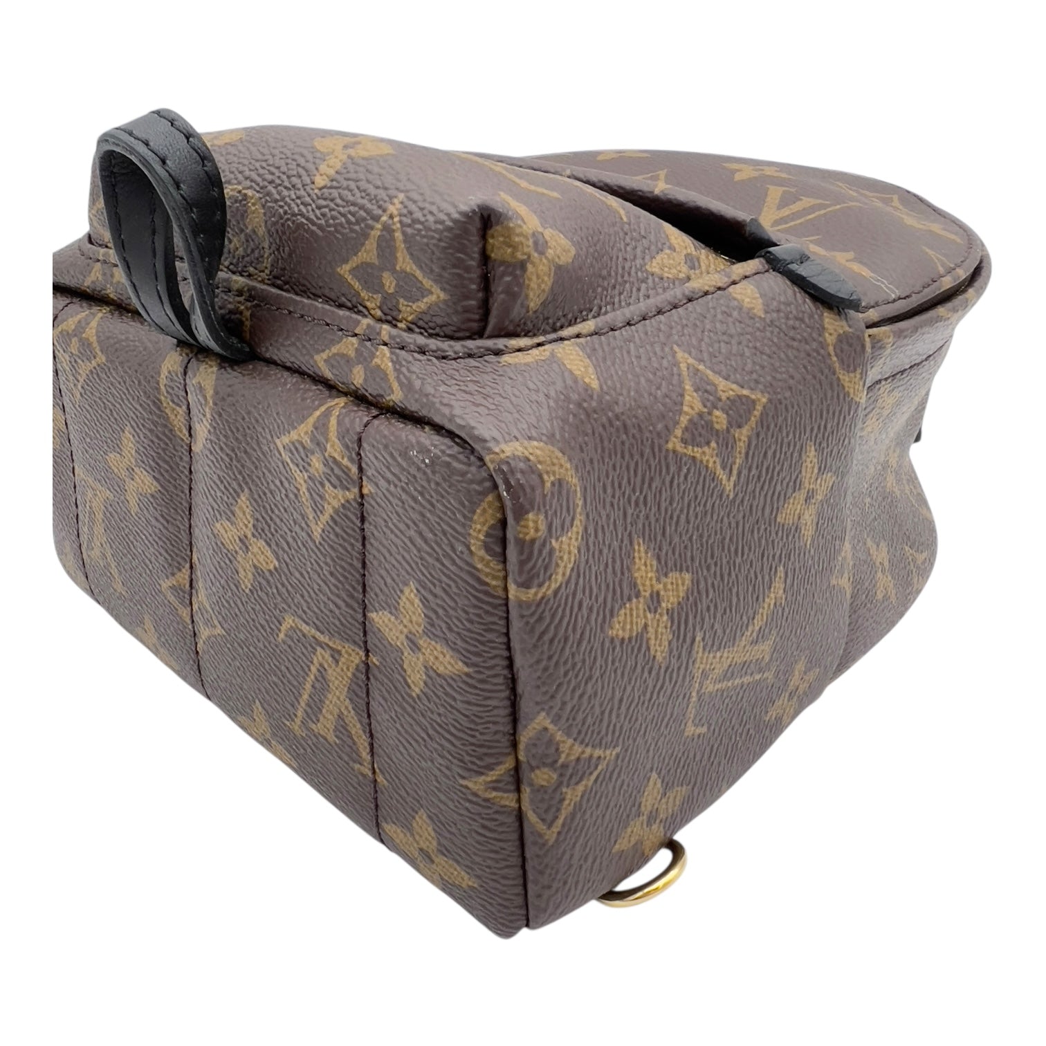 Palm Springs Mini Brown Backpack in Monogram Coated Canvas, Gold hardware - Image 9