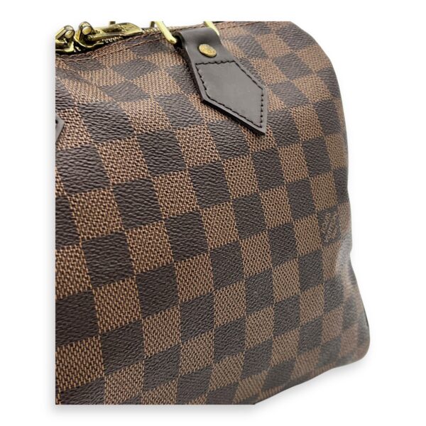 Speedy Bandouliere Top Handle Bag 25 Brown in Coated Canvas, Gold hardware - Image 9