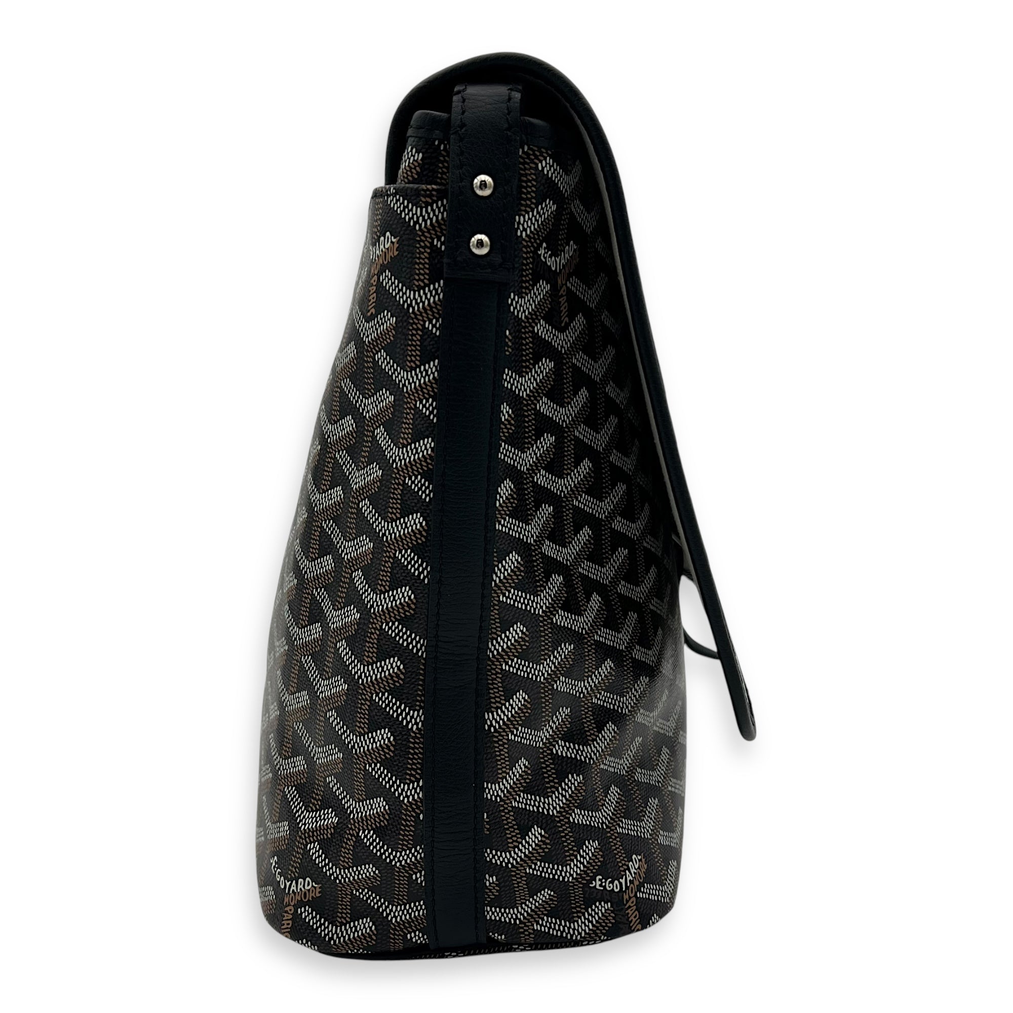 Capetien Messenger MM Black in Coated Canvas, Silver hardware - Image 4