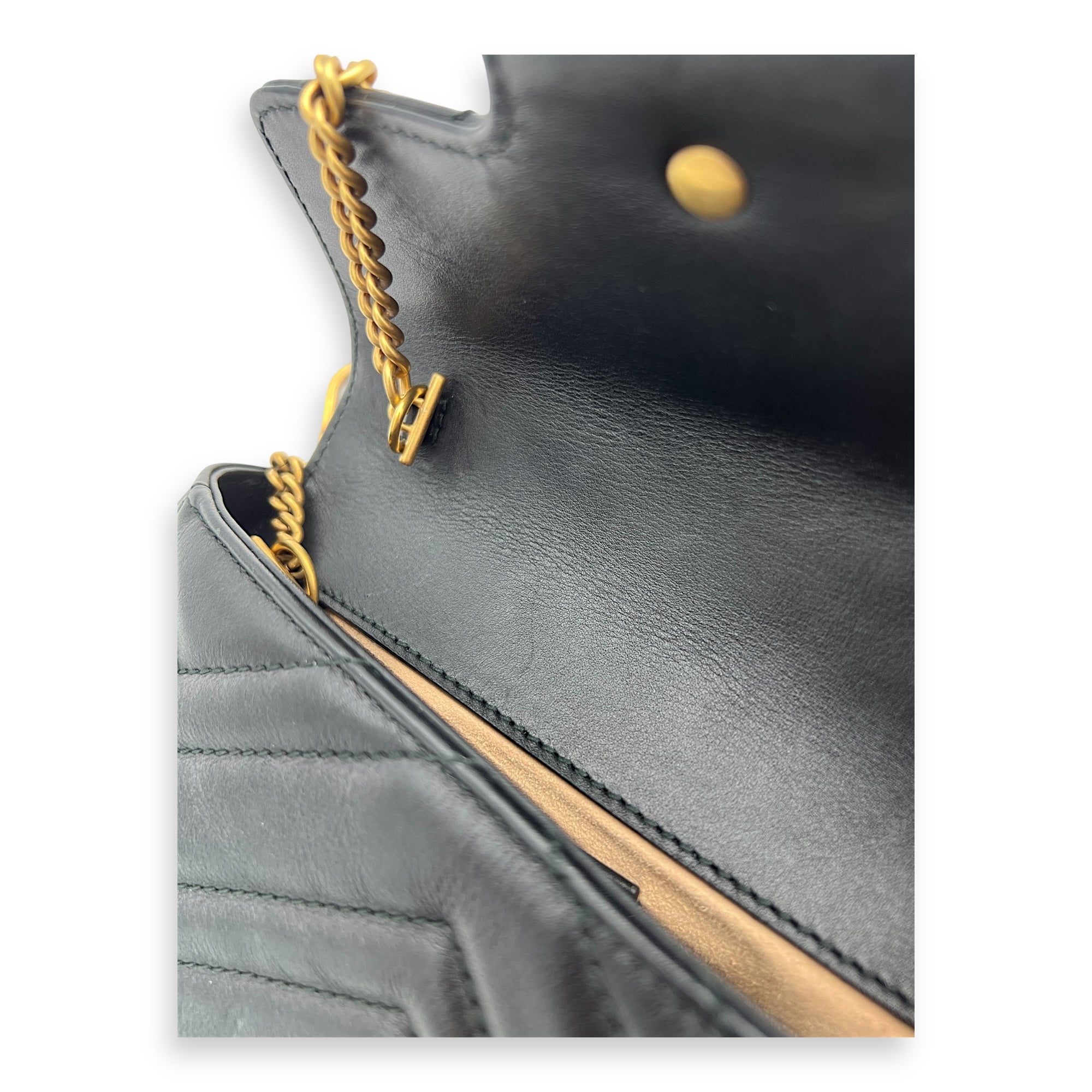 GG Marmont Crossbody Bag Black in Calfskin, Gold hardware - Image 10