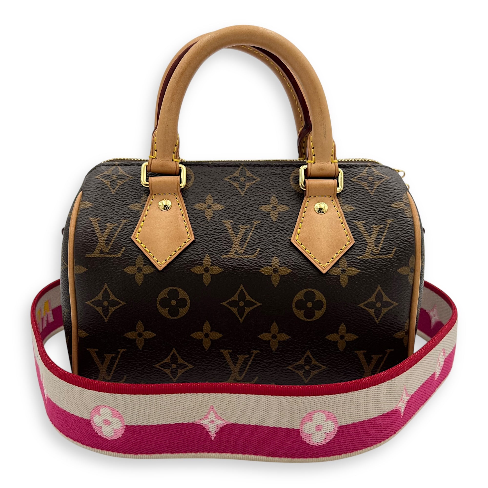 Speedy Bandouliere 20 Brown Top Handle Bag in Monogram Coated Canvas, Gold hardware - Image 7