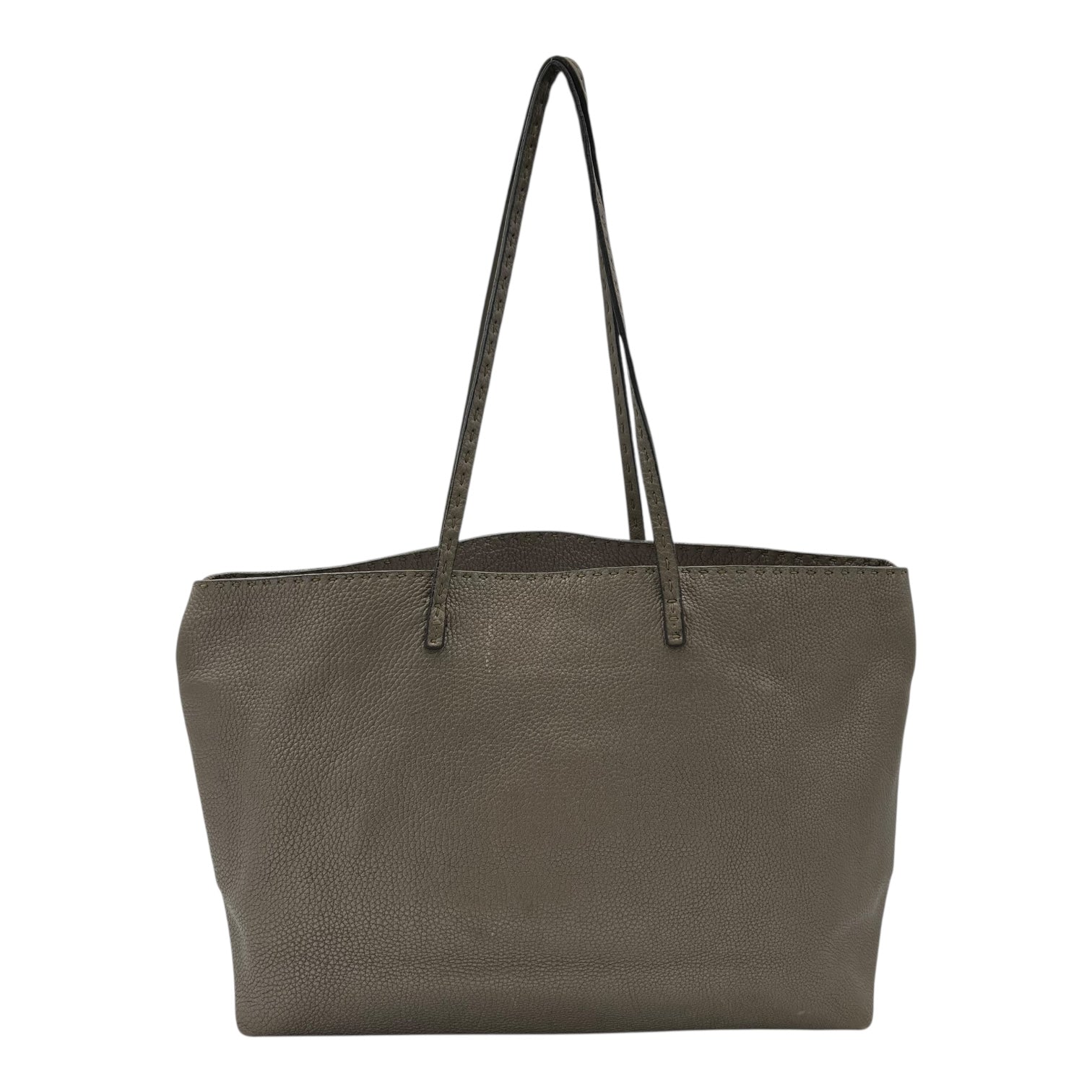 Selleria Metallic Grey Tote Bag in Calfskin, Silver hardware - Image 3