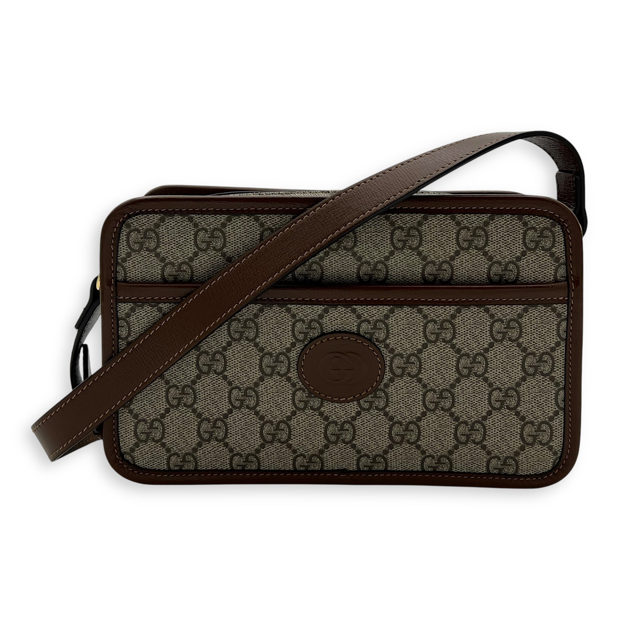 GG Supreme Crossbody Bag Brown in Coated Canvas, Gold hardware - Image 10