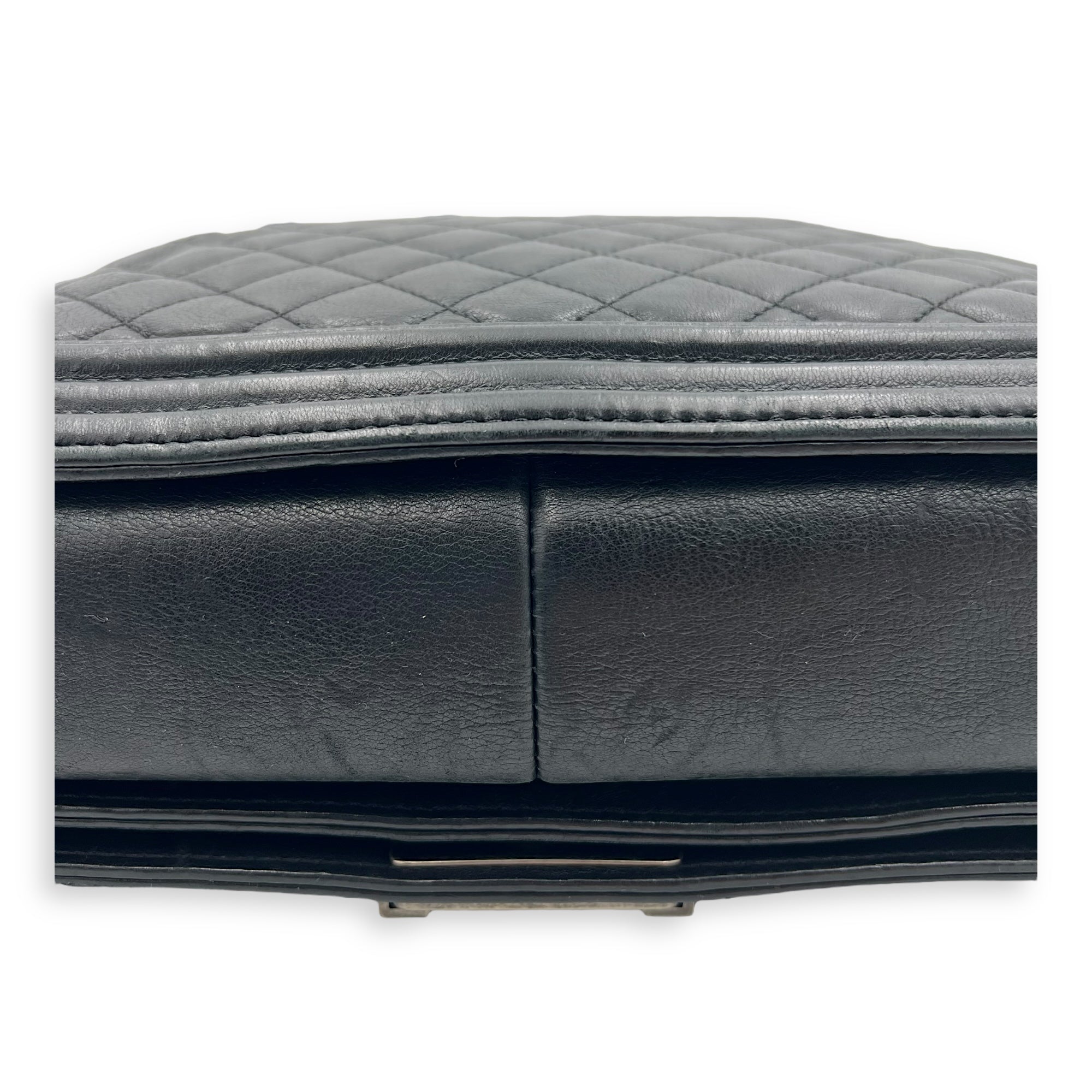 Boy Shoulder Bag Large Black in Calfskin, Ruthenium hardware - Image 12