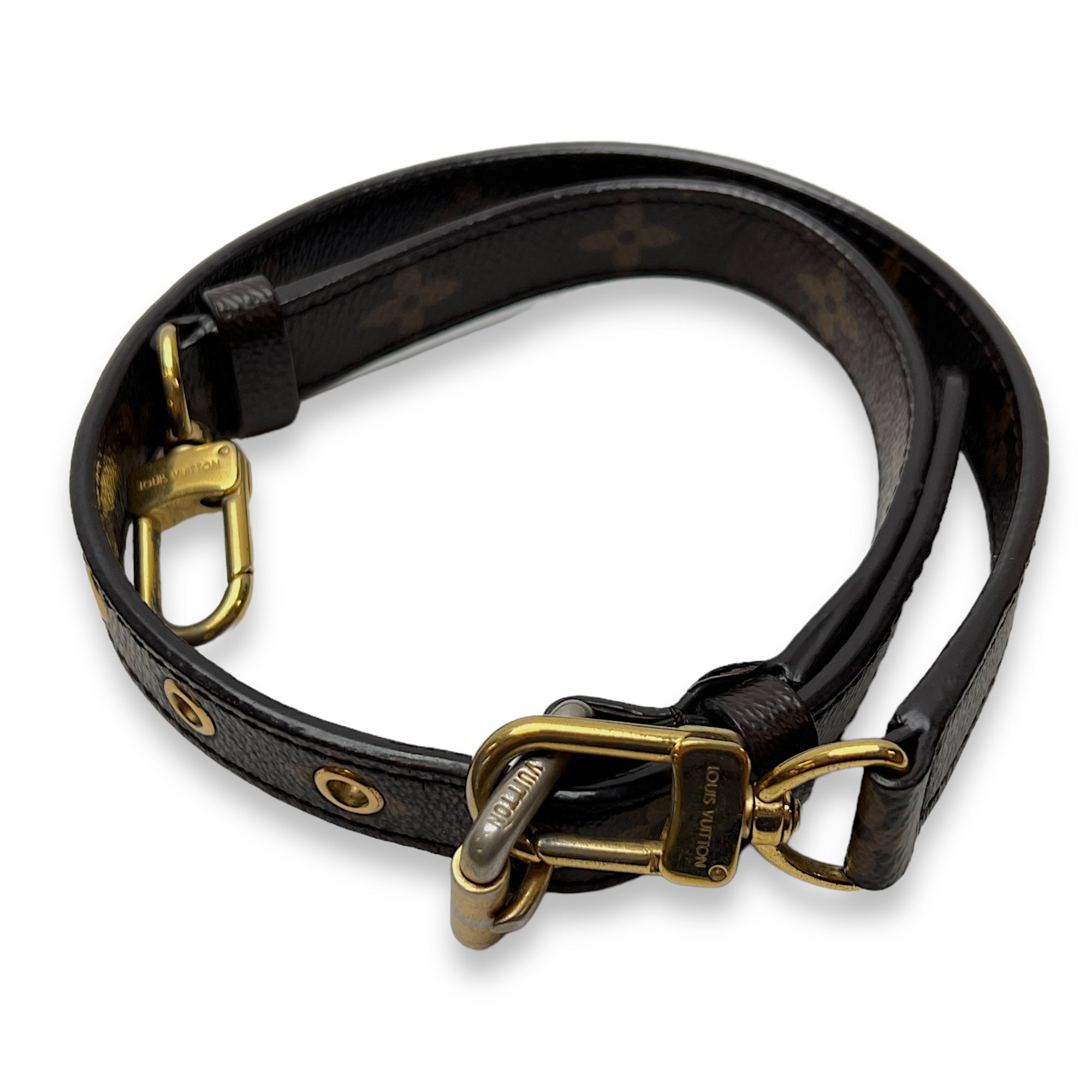 Pallas MM Brown Top Handle Bag in Monogram Coated Canvas, Gold hardware - Image 11