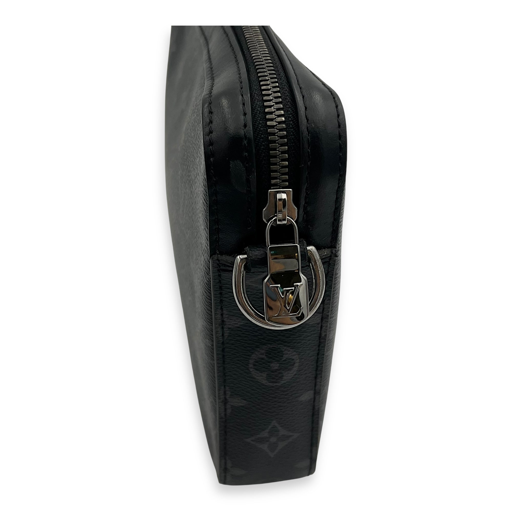 Trio Messenger Grey in Monogram Coated Canvas, Silver hardware - Image 9