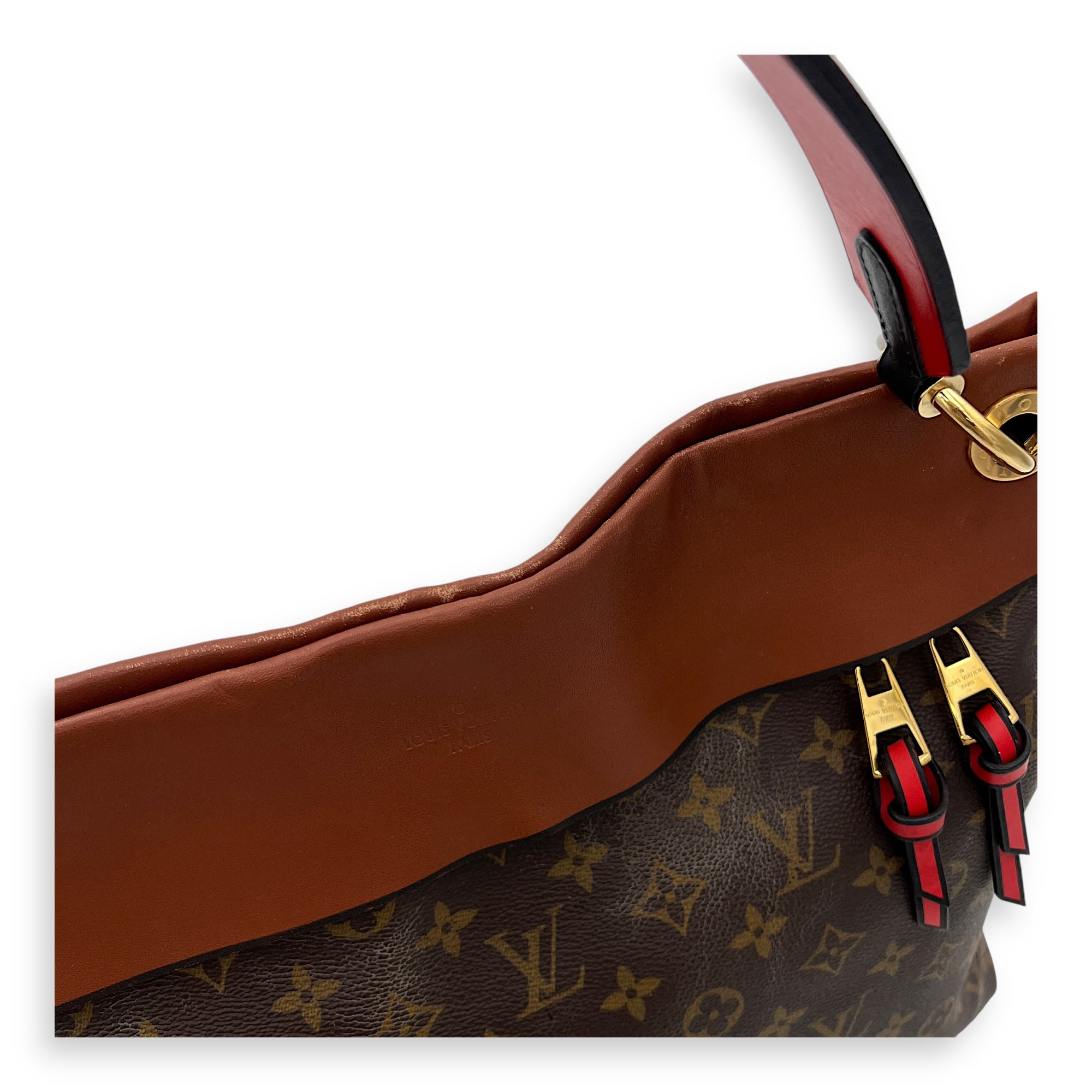 Tuileries Besace Brown Top Handle Bag in Monogram Coated Canvas, Gold hardware - Image 13