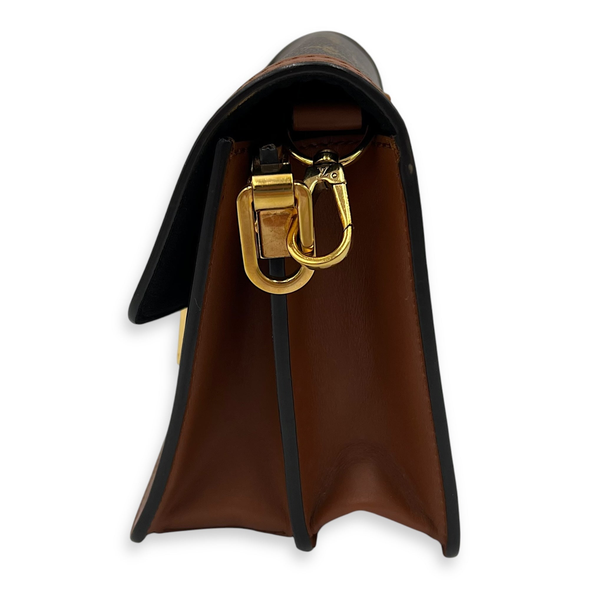 Dauphine Reverse Mini Crossbody bag in Monogram coated canvas, Gold Hardware - Image 4