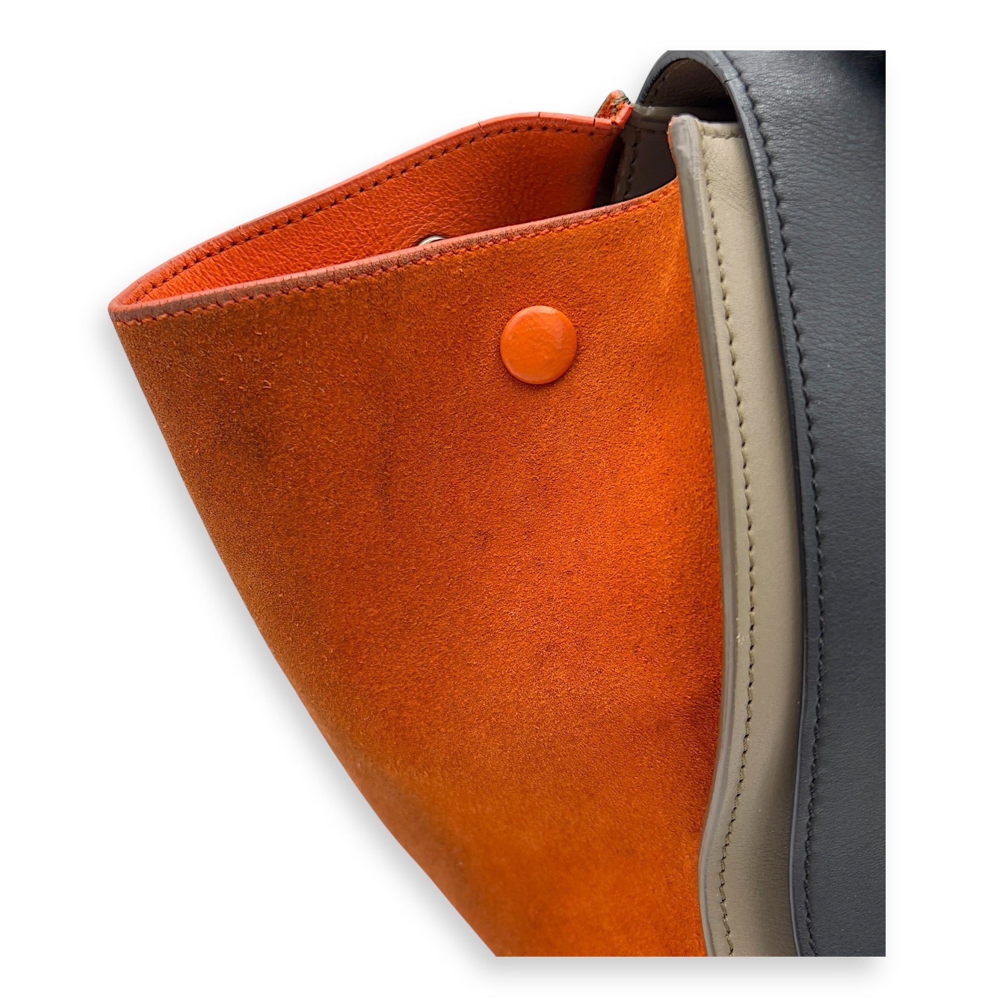 Trapeze Top Handle Bag Medium Black in Calfskin, Silver hardware - Image 11