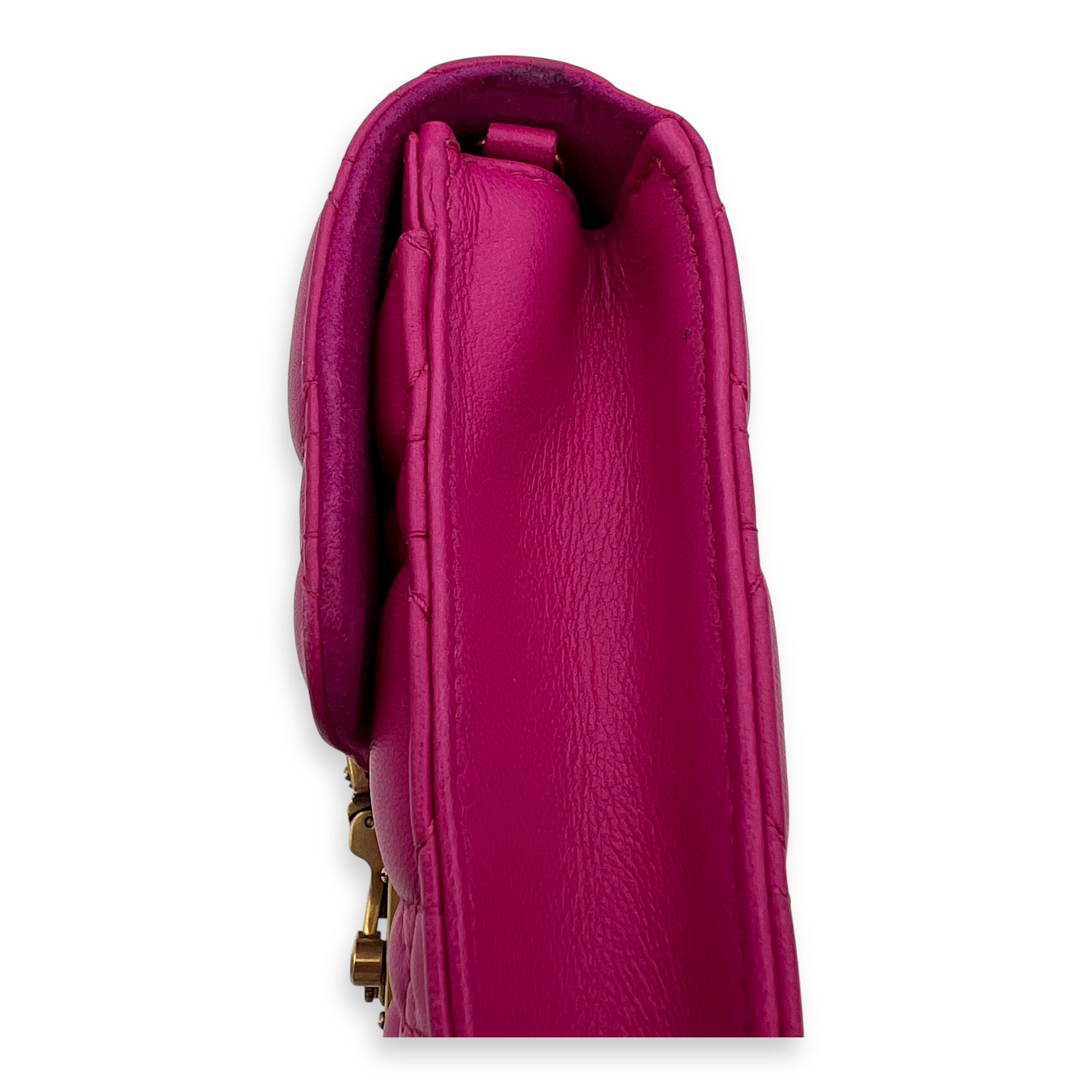 DiorAddict Shoulder Bag Pink in Lambskin, Gold hardware - Image 10