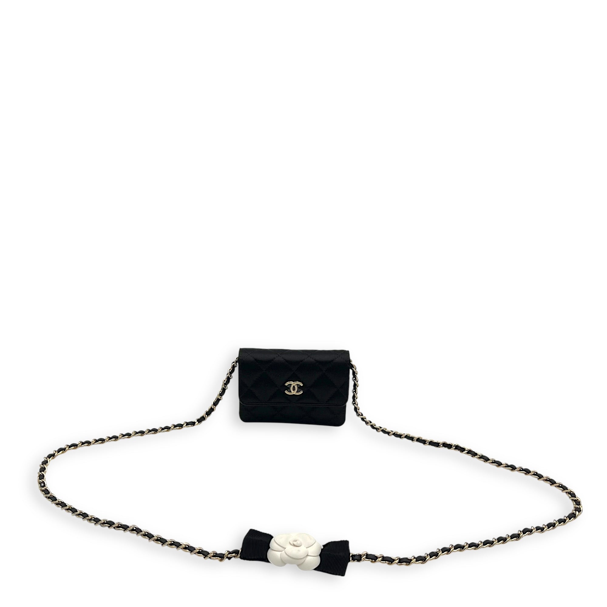 VIP Gift CC Wallet On Chain Black in Satin, Gold hardware - Image 13