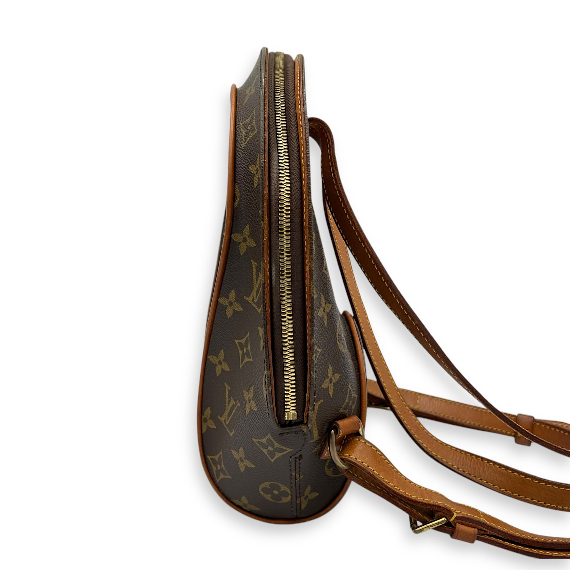 Ellipse Backpack Brown in Monogram Coated Canvas, Gold hardware - Image 5