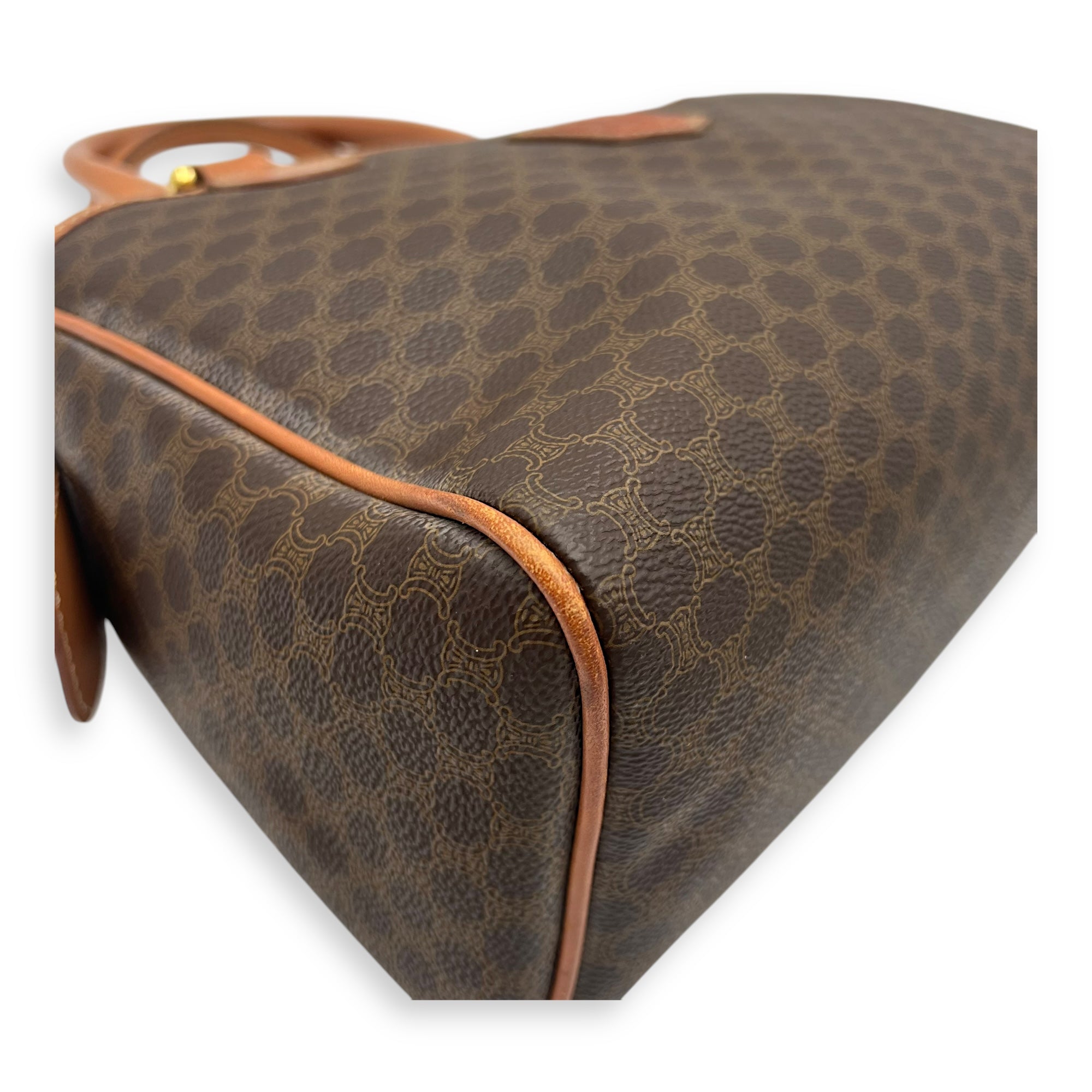 Macadam Top Handle Bag Brown in Coated Canvas, Gold hardware - Image 9