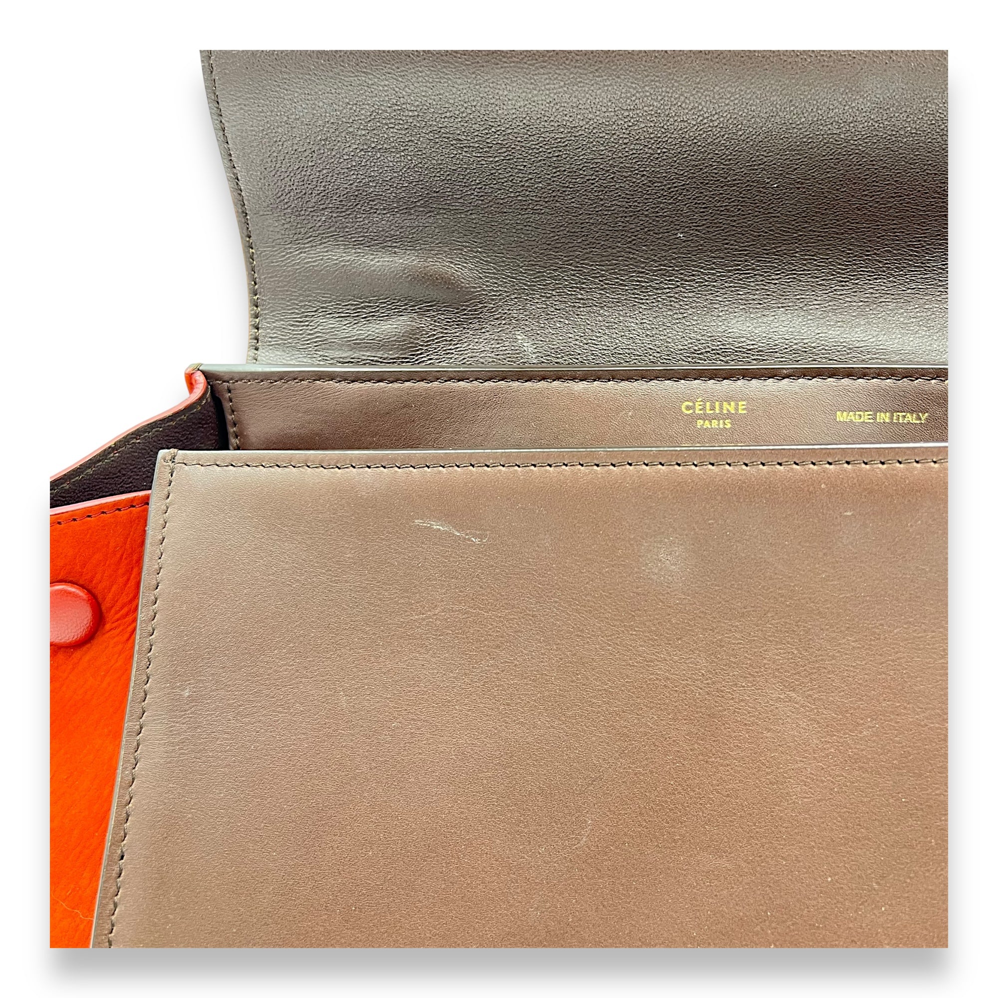 Trapeze Top Handle Bag Red in Calfskin, Gold hardware - Image 14