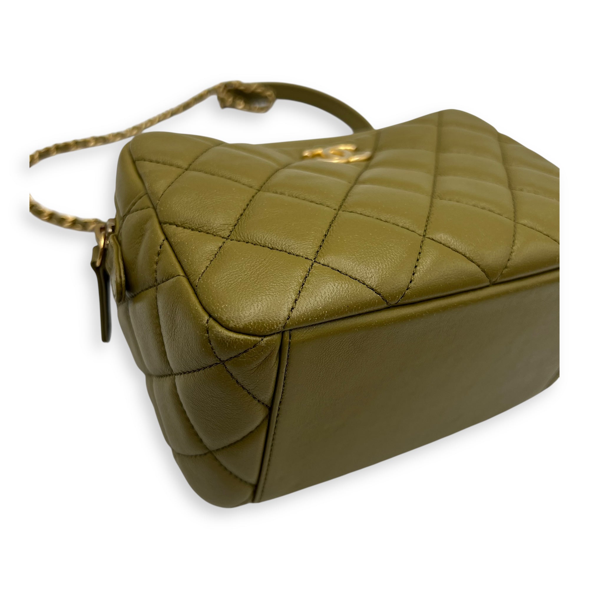 Wenge Wood Green Crossbody Bag in Lambskin, Gold hardware - Image 9