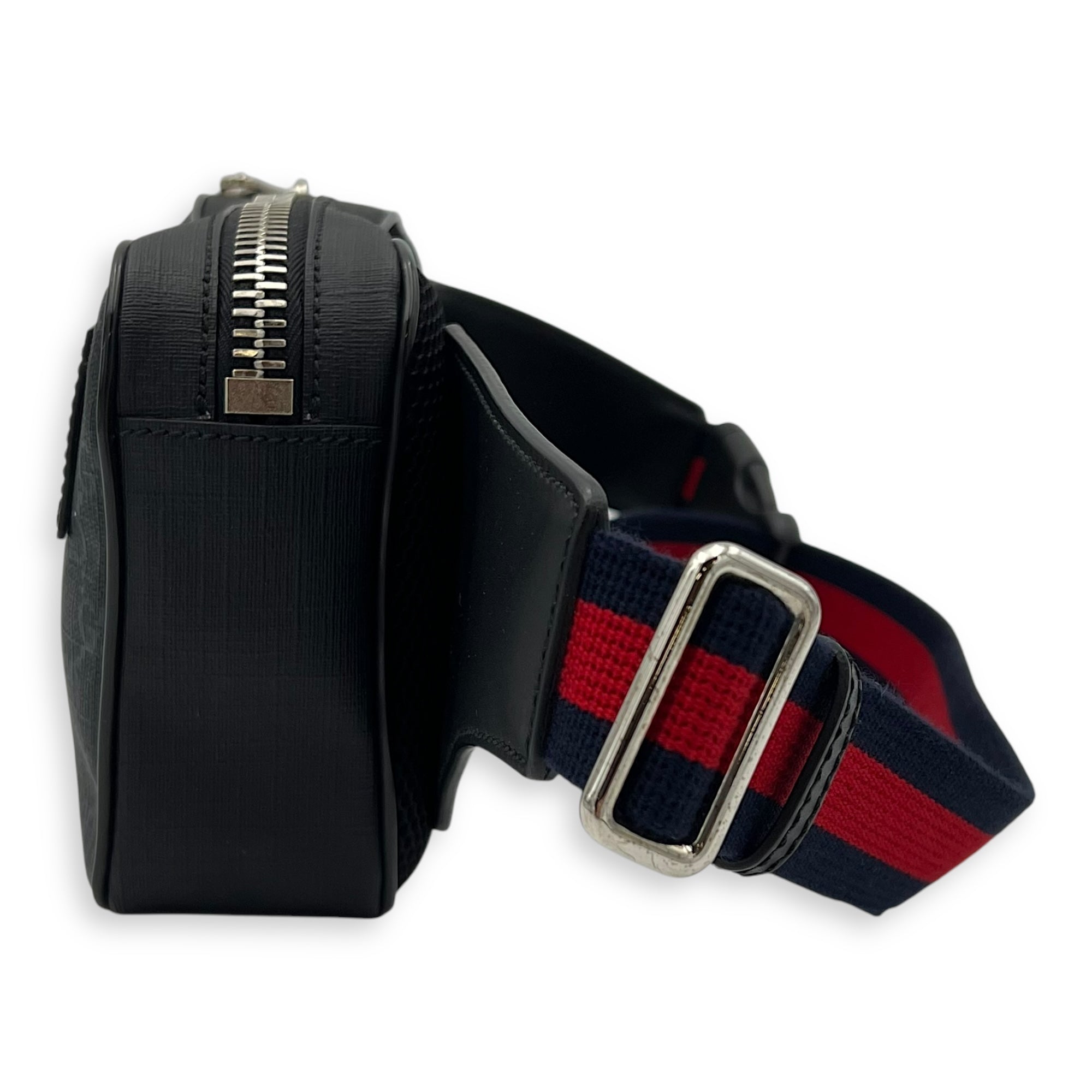 GG Supreme Belt Bag Black in Monogram Coated Canvas, Silver hardware - Image 5