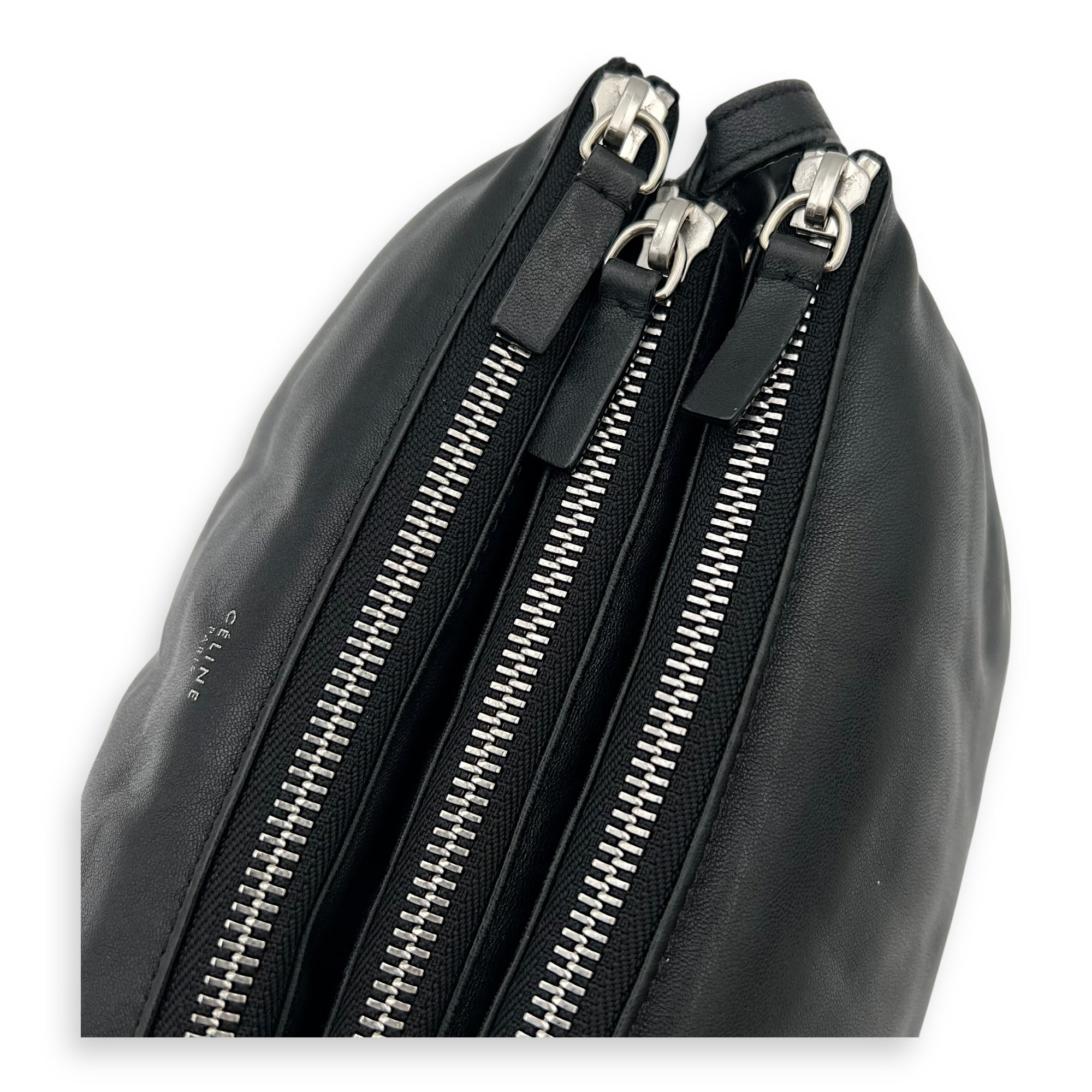 Trio Black Crossbody Bag in Lambskin, Gold hardware - Image 8