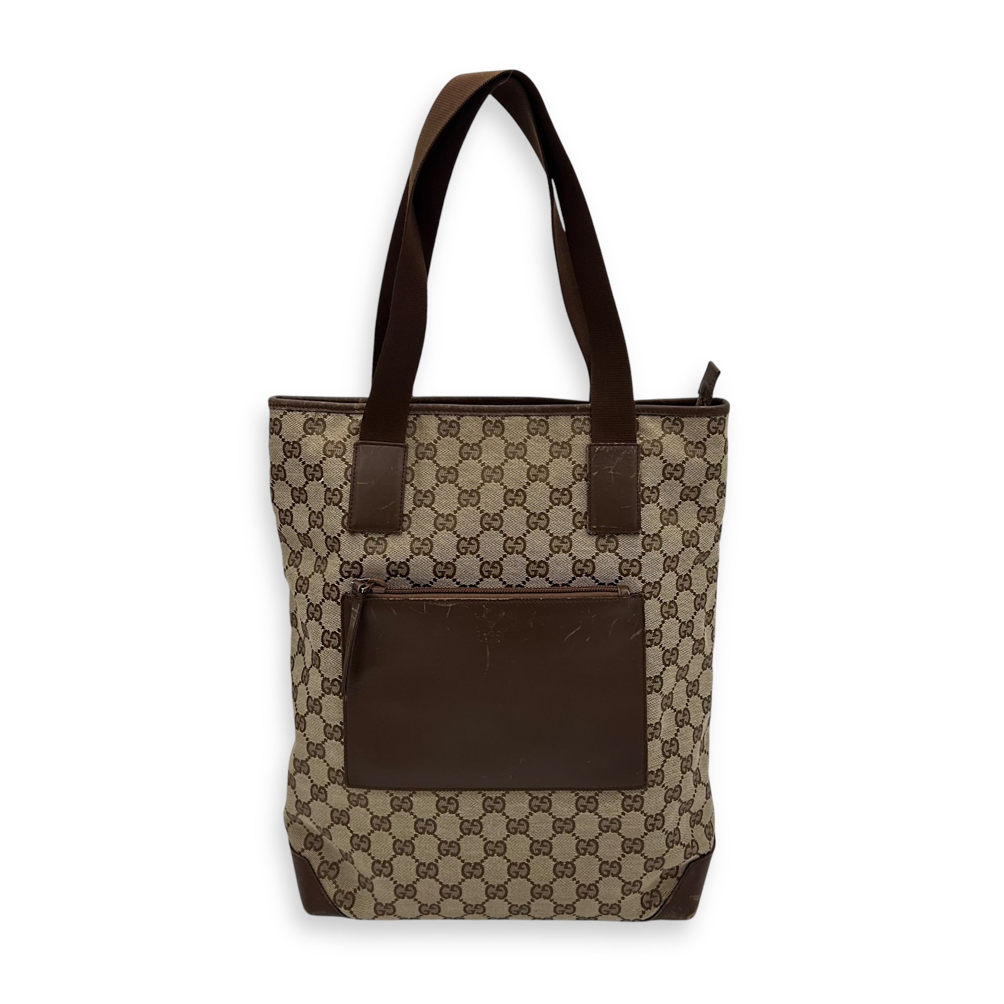 Vintage Tote Bag Brown in Coated Canvas, Silver hardware - Image 18