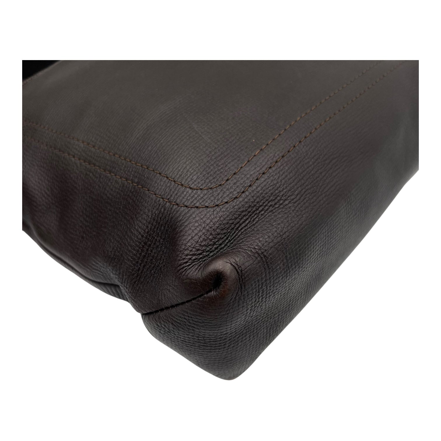 Utah Crossbody Bag Brown in Taiga Leather, Brushed Gold hardware - Image 11