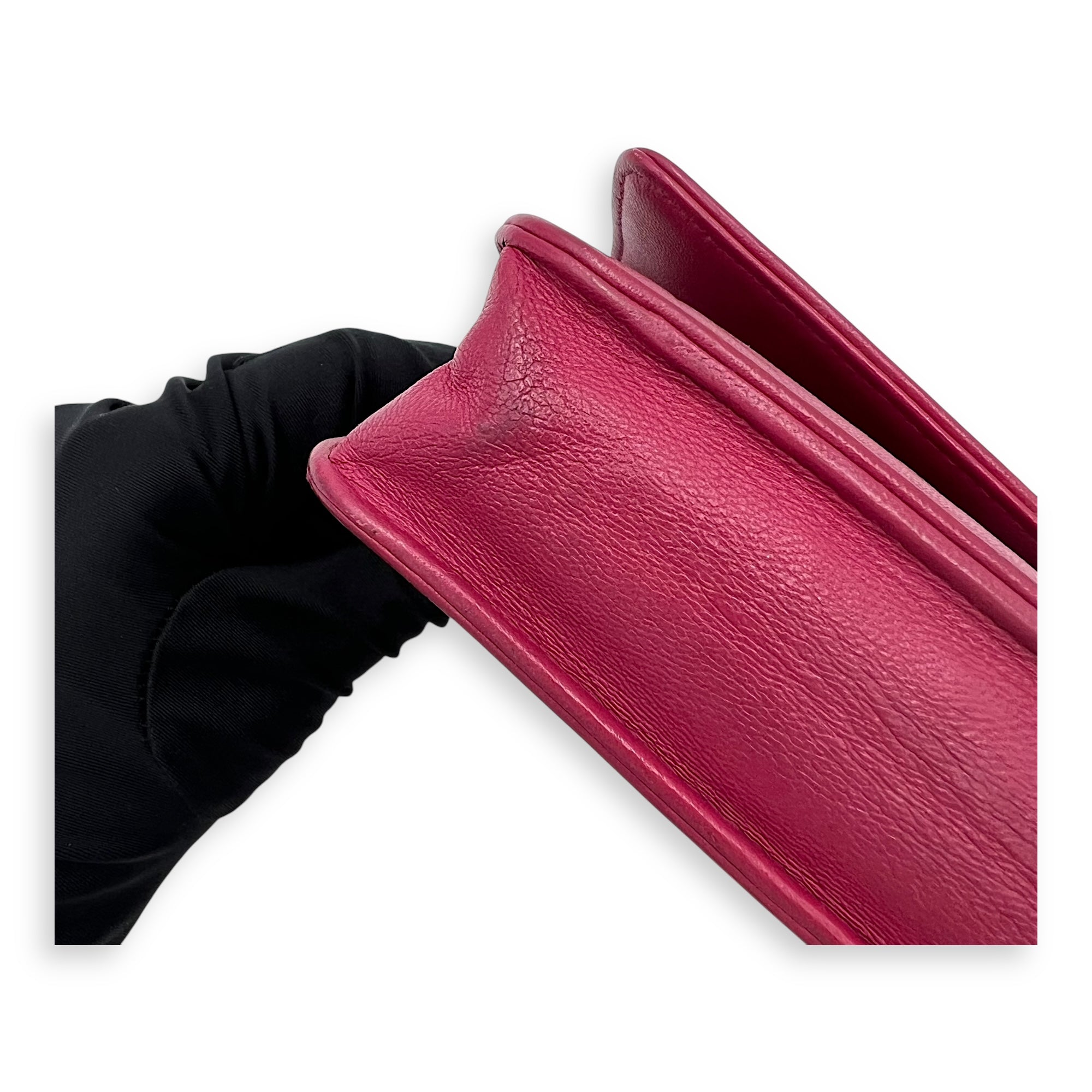 Camelia Pink Wallet On Chain in Lambskin, Gold hardware - Image 11