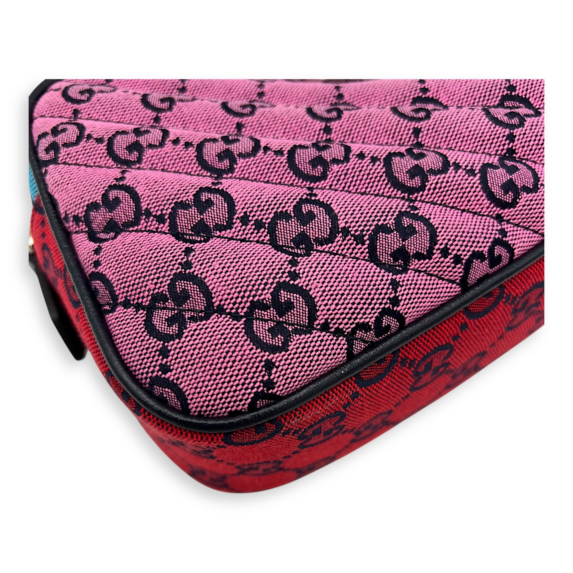 GG Marmont Multi-colour Crossbody Bag in Denim, Silver hardware - Image 9