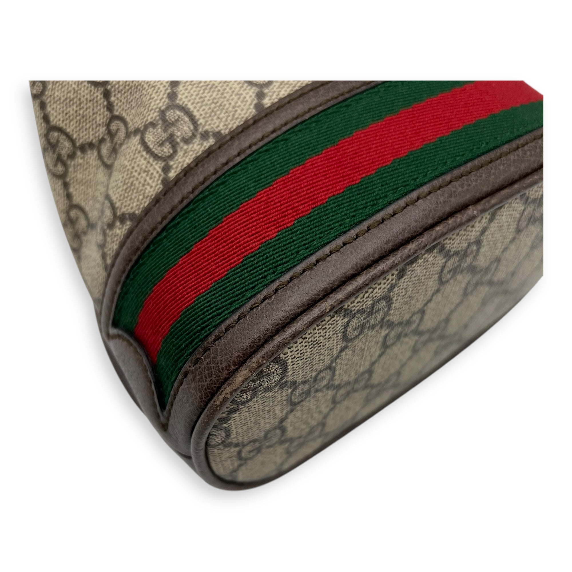 Ophidia Brown Bucket Bag in Monogram Coated Canvas, Gold hardware - Image 10