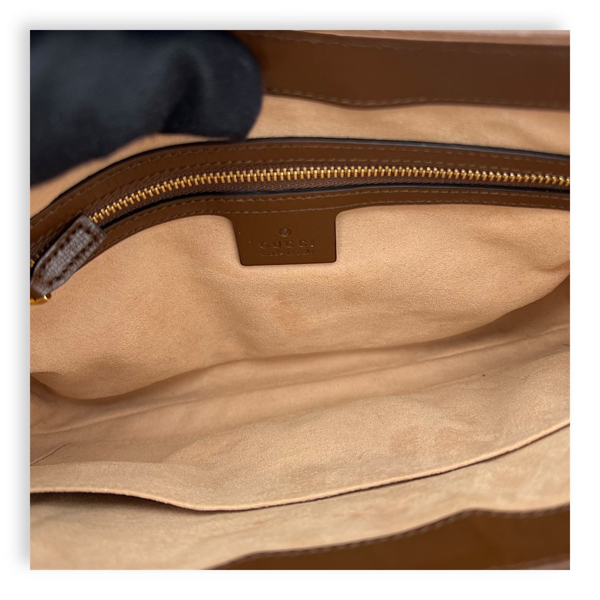 Jackie 1961 Shoulder Bag Brown in Coated Canvas, Gold hardware - Image 7