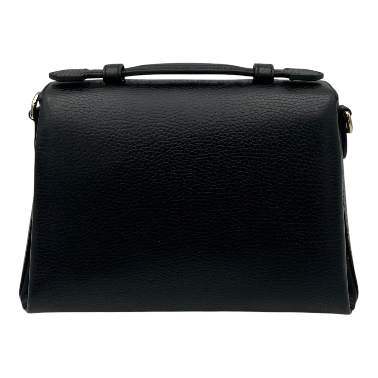 Interlocking G Top Handle Bag Black in Calfskin, Gold hardware - Image 3