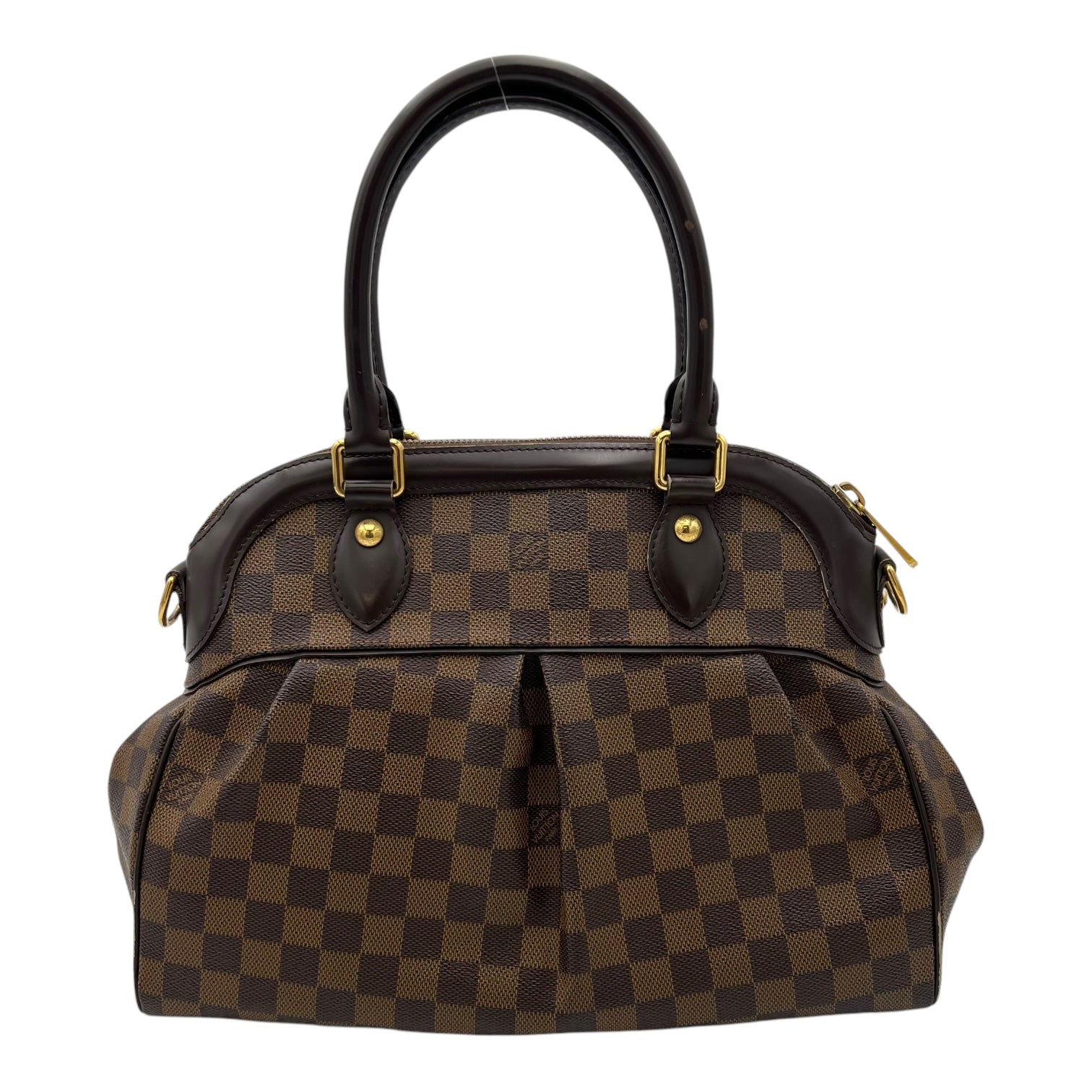 Trevi PM Damier Ebene Top Handle Bag in Coated Canvas, Gold hardware - Image 3