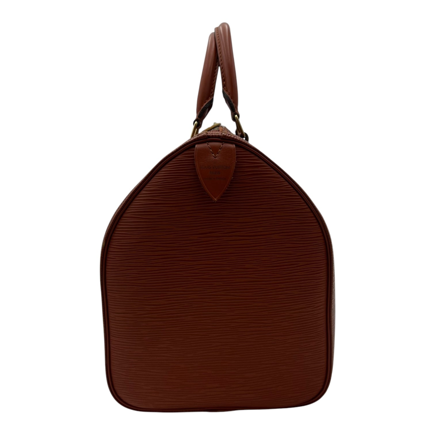 Speedy Brown Top Handle Bag in Epi Leather, Gold hardware - Image 5