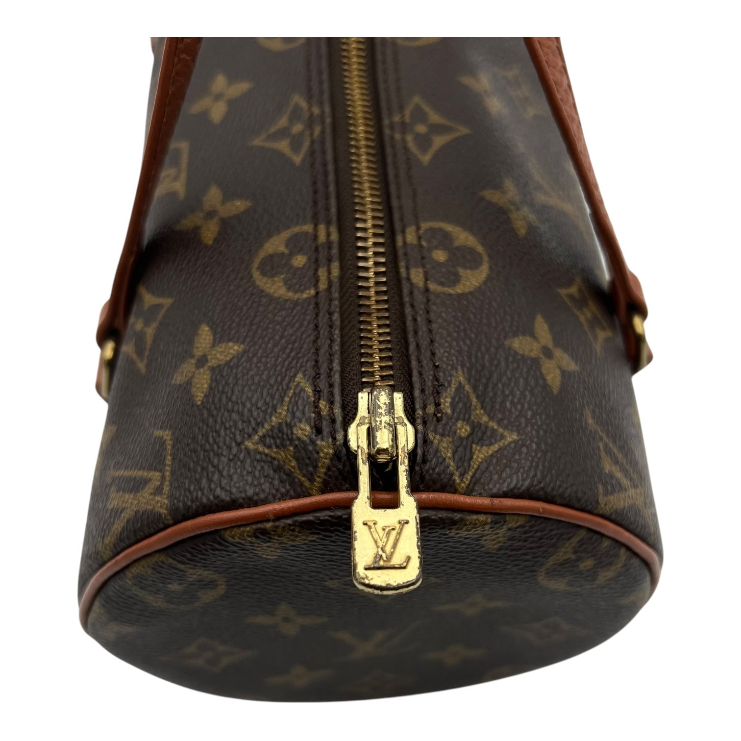Papillon Top Handle Bag 26 Brown in Monogram Coated Canvas, Gold hardware - Image 10