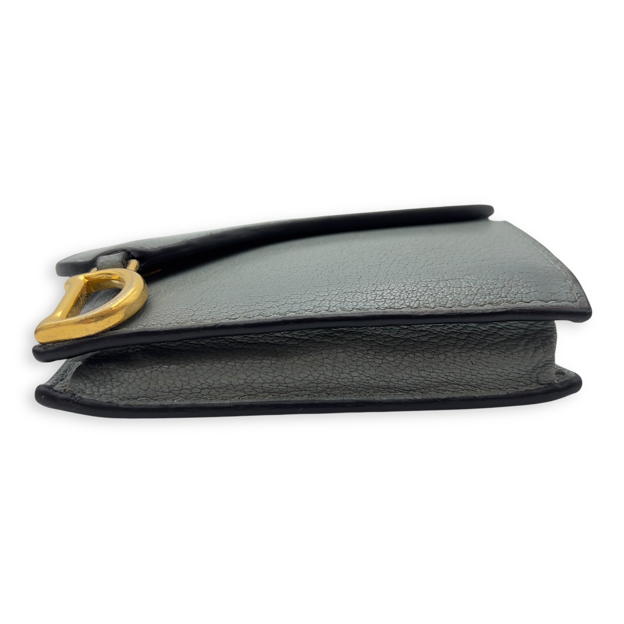 Saddle Blue Card Holder in Calfskin, Gold hardware - Image 10