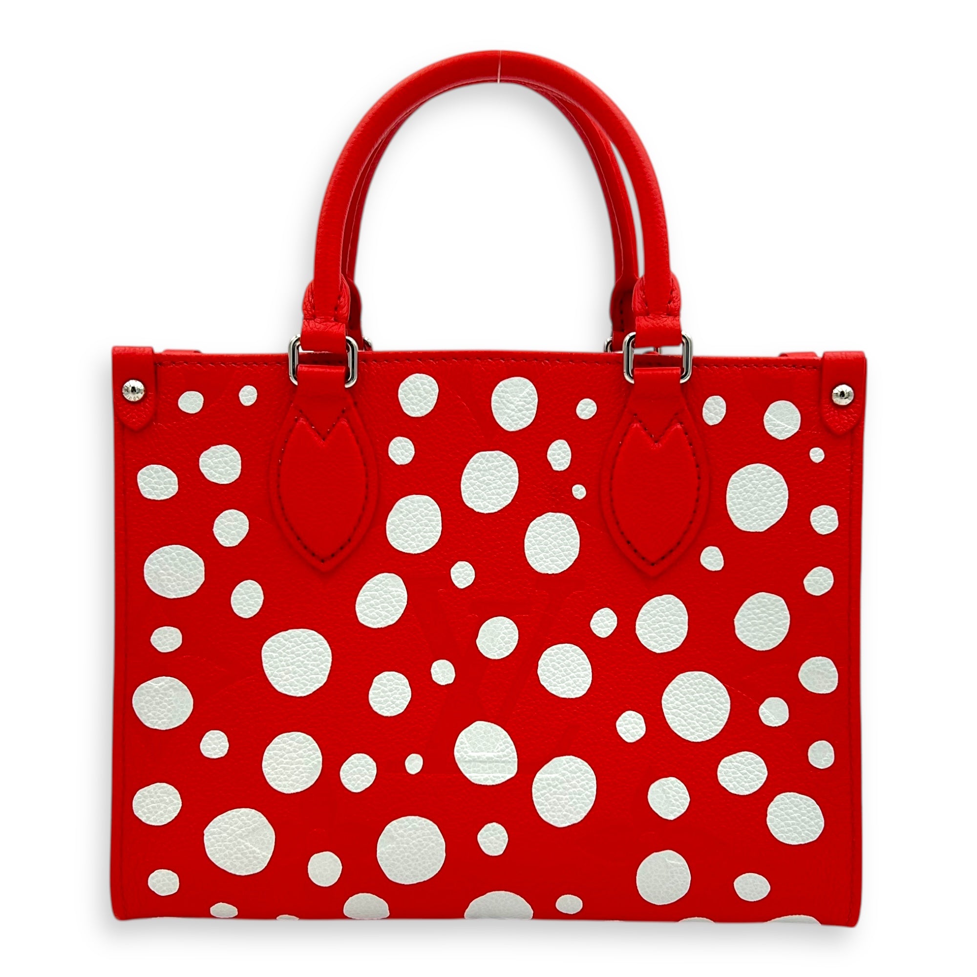 OnTheGo PM x Yayoi Kusama Top Handle Bag in Empreinte Leather, Silver hardware - Image 3