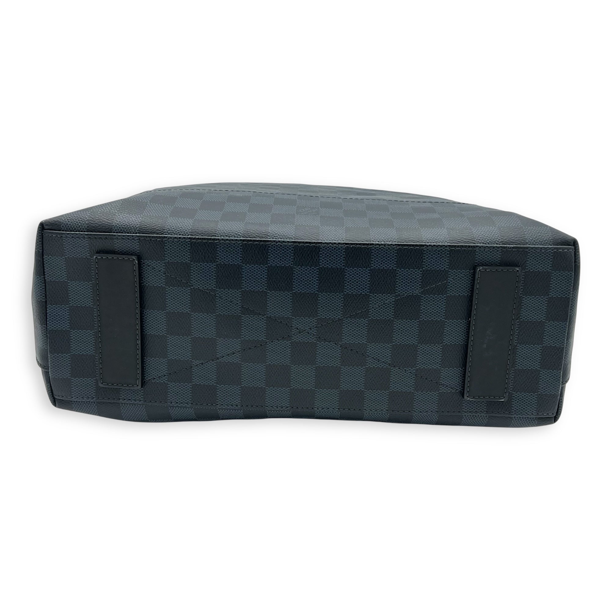 North South Tote Damier Top Handle Bag Blue in Coated Canvas, black hardware - Image 6