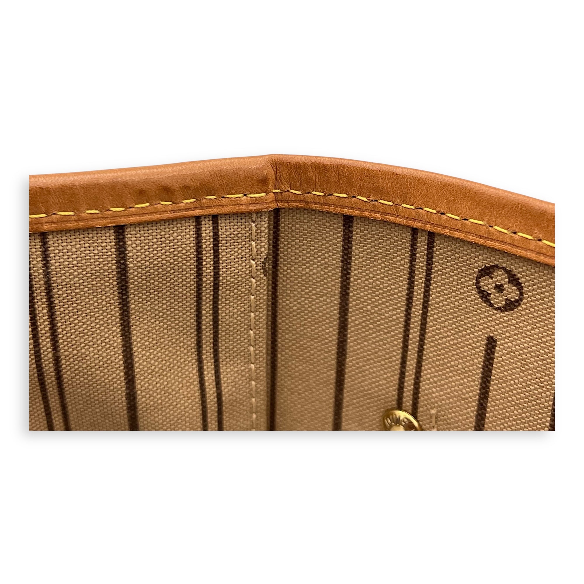 Neverfull MM Brown Tote Bag in Monogram Coated Canvas, Gold hardware - Image 11