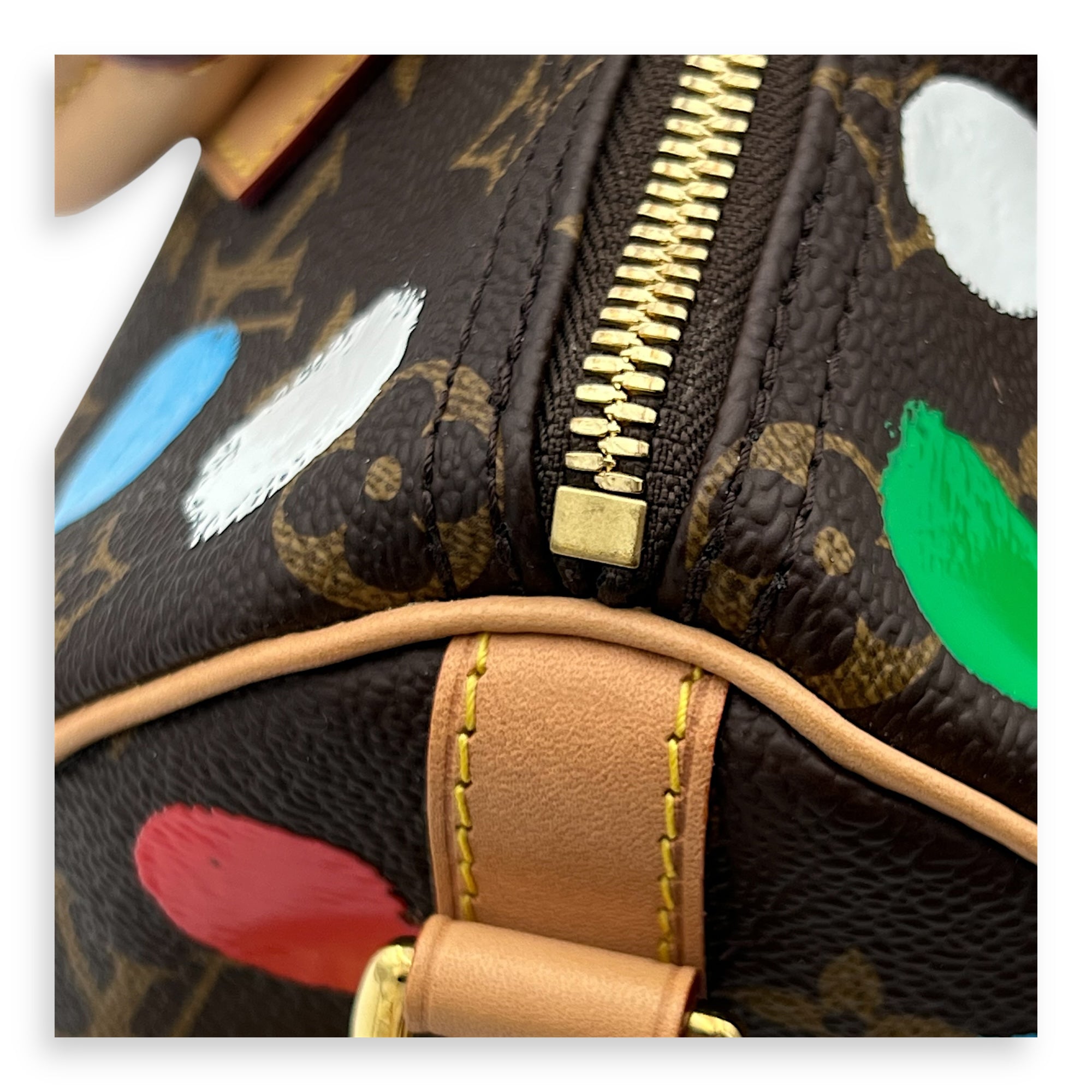 X Yayoi Kusama 25 Multi-colour Top Handle Bag in Monogram Coated Canvas, Gold hardware - Image 8