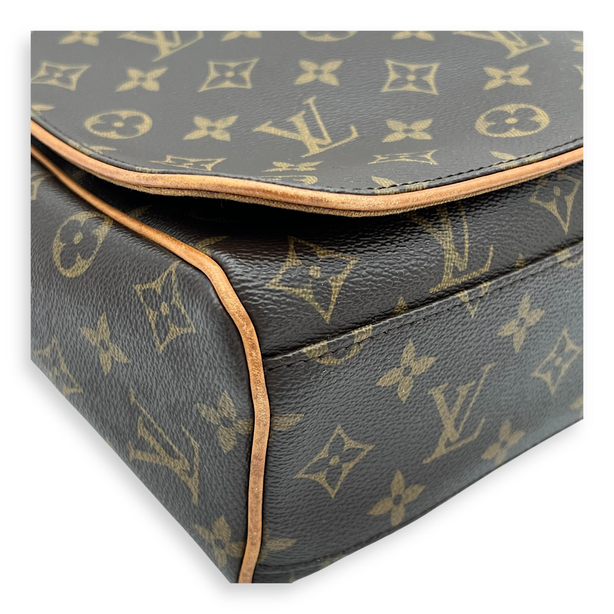 Valmy GM Brown Messenger in Monogram Coated Canvas, Gold hardware - Image 12