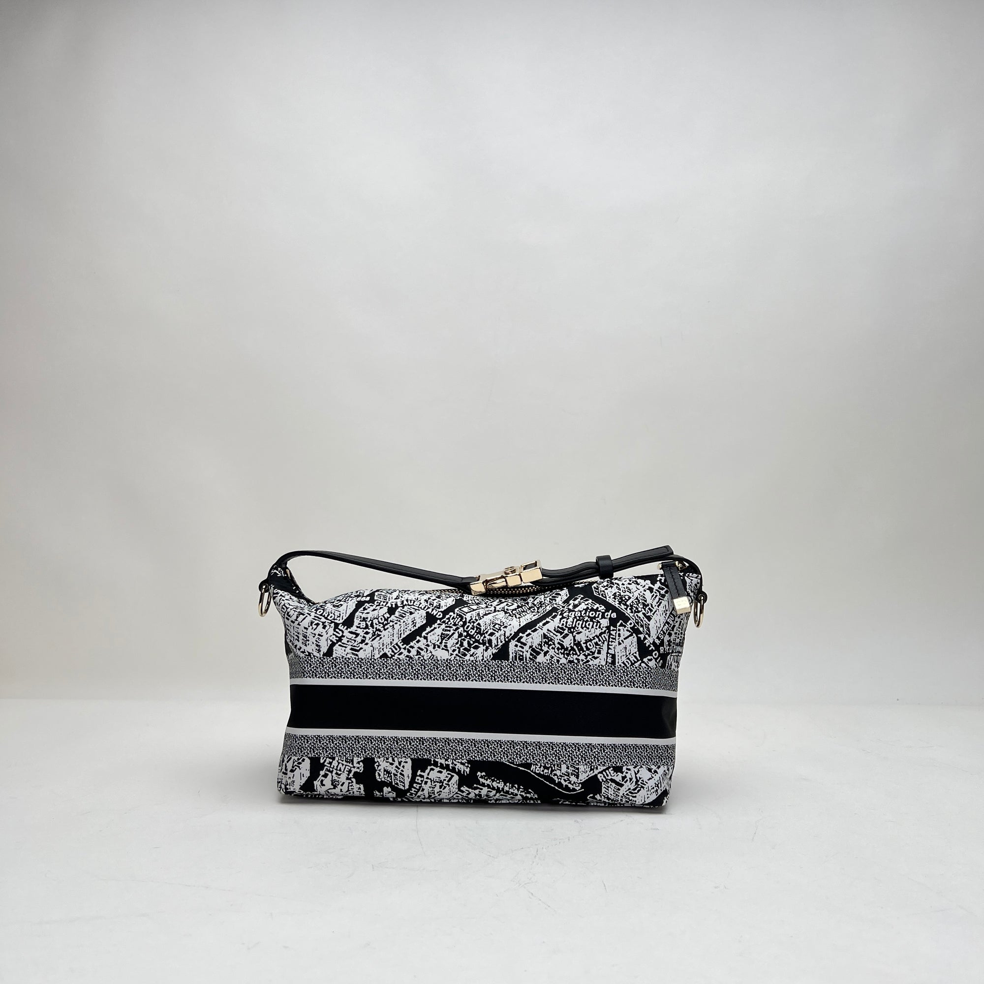 DiorTravel Nomad Medium Black Shoulder Bag in Canvas, Light Gold hardware - Image 4